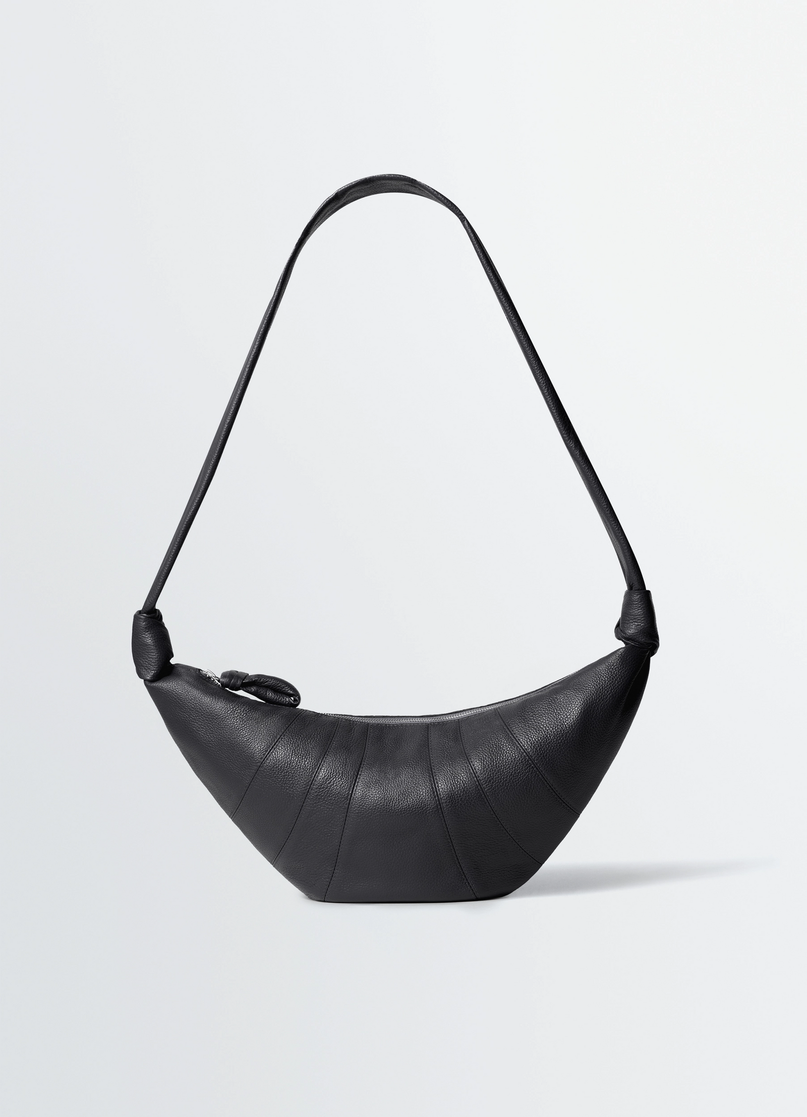 MEDIUM CROISSANT BAG IN LEATHER - Black - Soft Grained Leather MEDIUM CROISSANT BAG IN LEATHER - Black - Soft Grained Leather