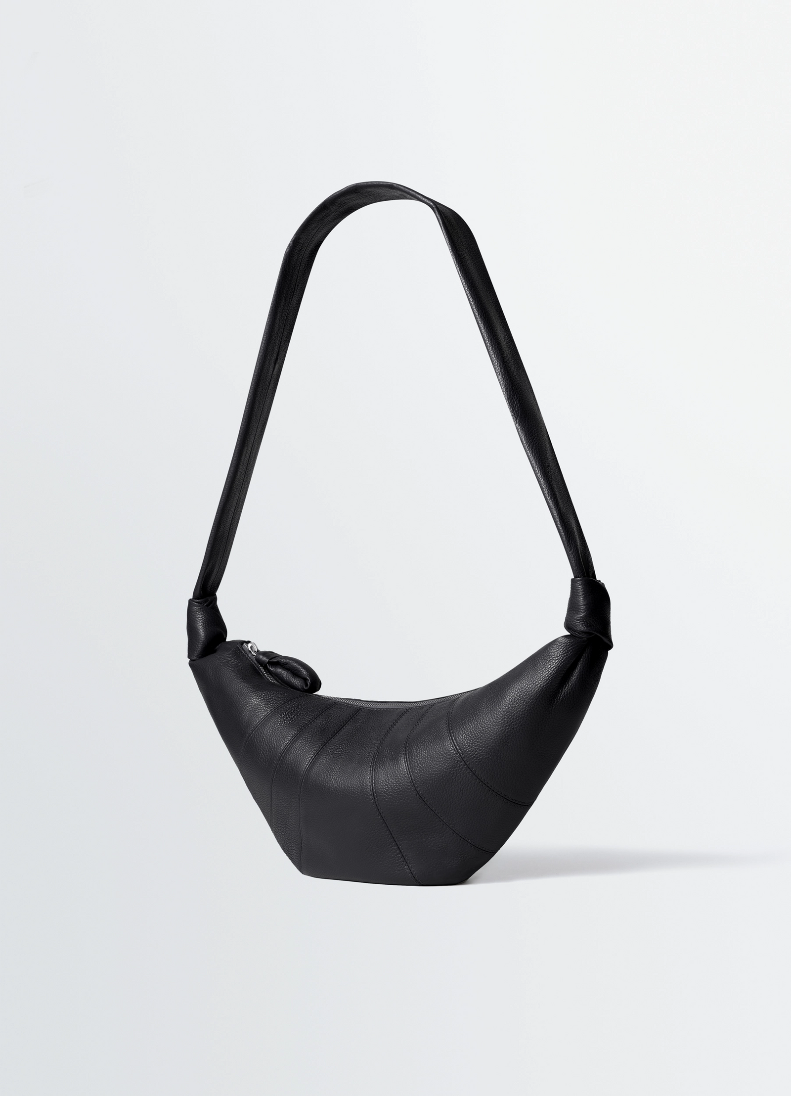 MEDIUM CROISSANT BAG IN LEATHER - Black - Soft Grained Leather MEDIUM CROISSANT BAG IN LEATHER - Black - Soft Grained Leather