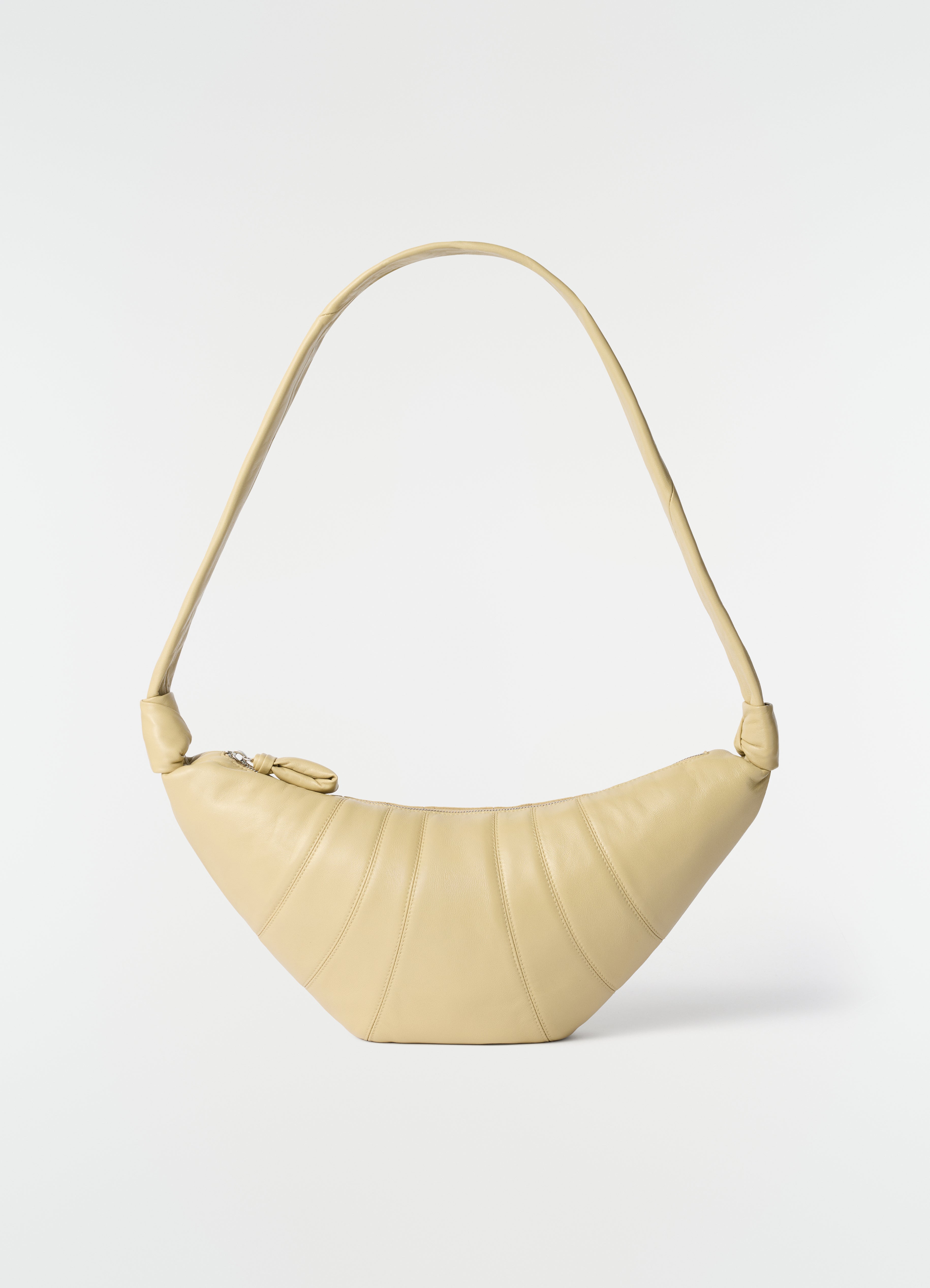 MEDIUM CROISSANT BAG IN LEATHER - Sesame - Soft Nappa Leather