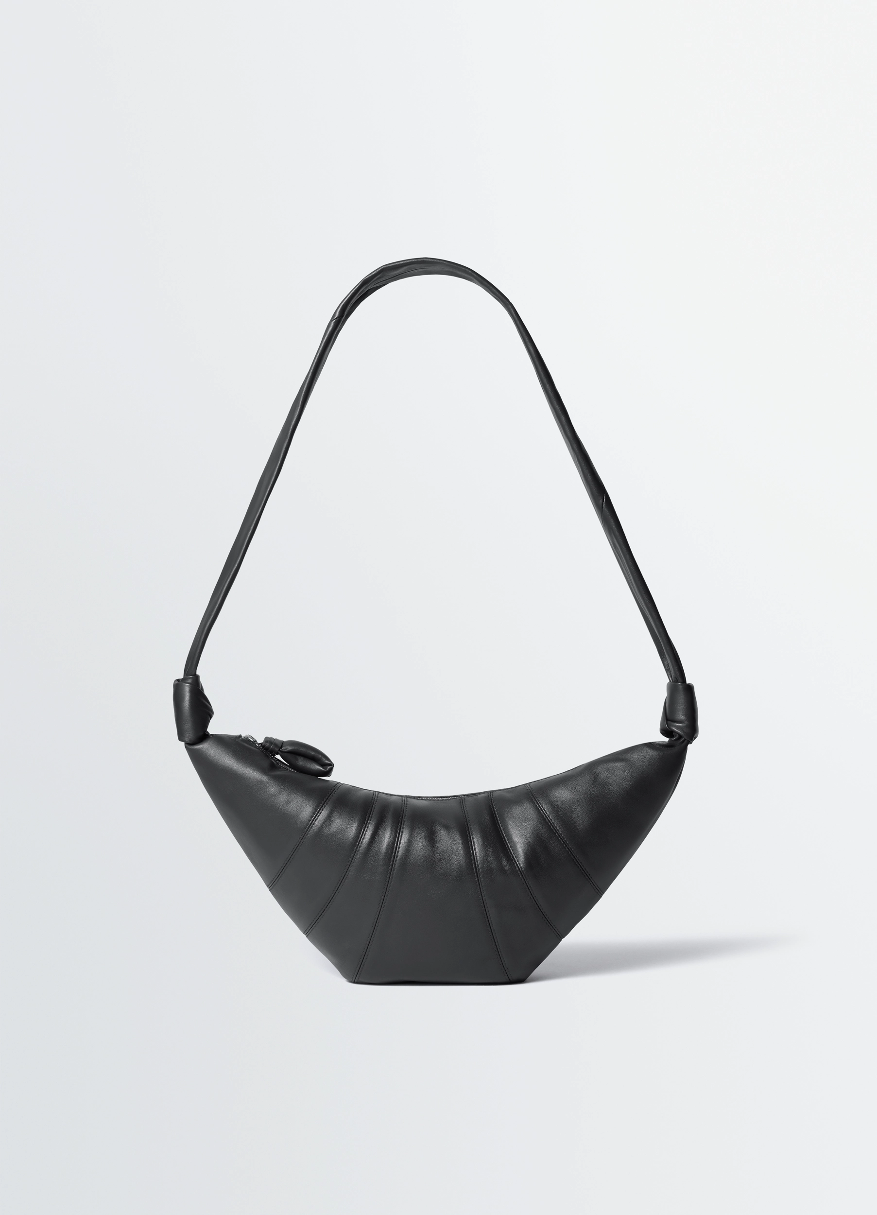 MEDIUM CROISSANT BAG - Black - Soft Nappa Leather - Unisex | LEMAIRE