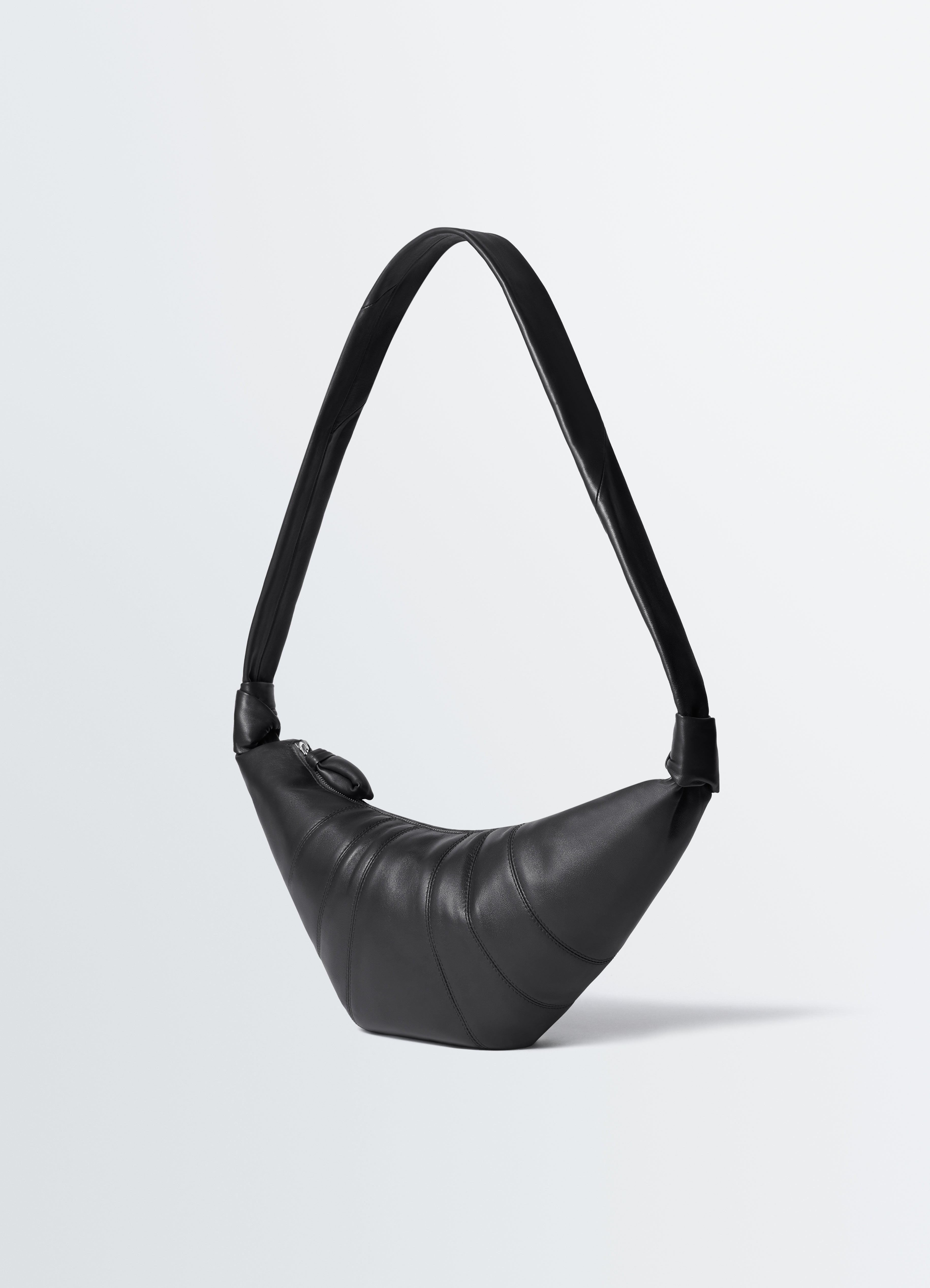 MEDIUM CROISSANT BAG IN SOFT NAPPA LEATHER - Black - Soft Nappa