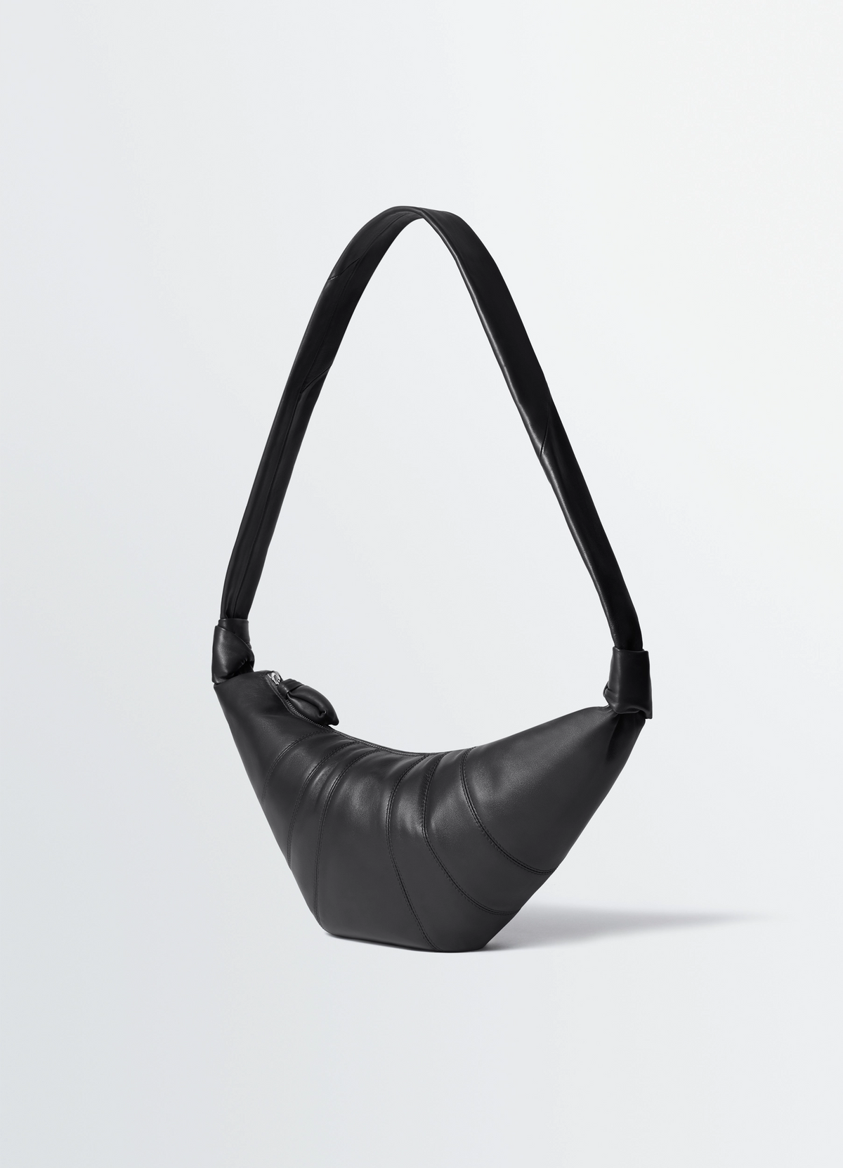 MEDIUM CROISSANT BAG IN LEATHER - Black - Soft Nappa Leather