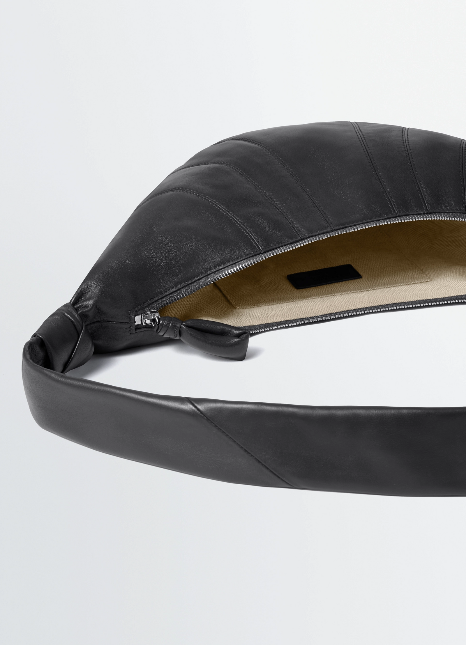MEDIUM CROISSANT BAG IN LEATHER - Black - Soft Nappa Leather MEDIUM CROISSANT BAG IN LEATHER - Black - Soft Nappa Leather