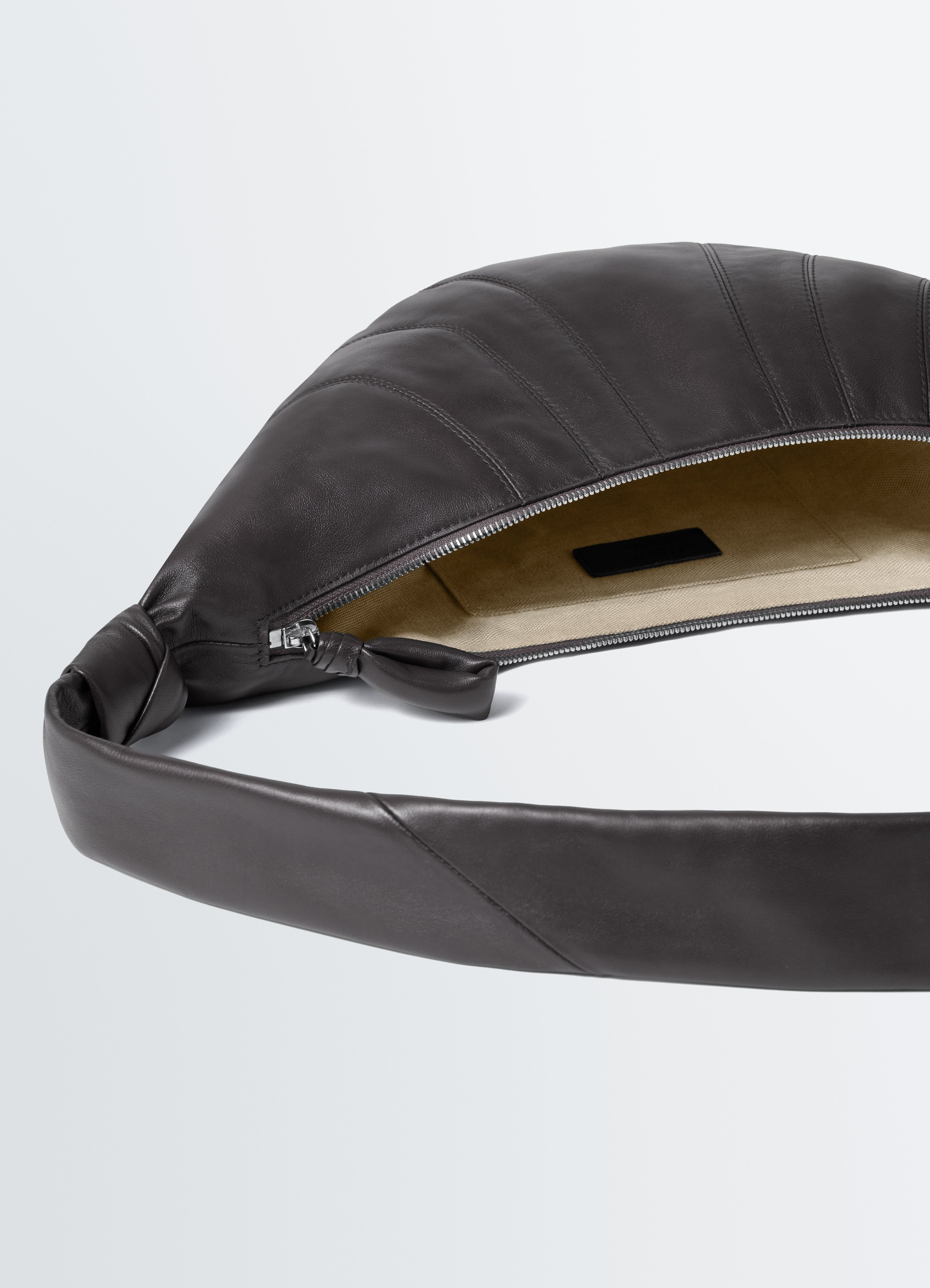 MEDIUM CROISSANT BAG IN SOFT NAPPA LEATHER - Dark Chocolate - Soft MEDIUM CROISSANT BAG IN SOFT NAPPA LEATHER - Dark Chocolate - Soft