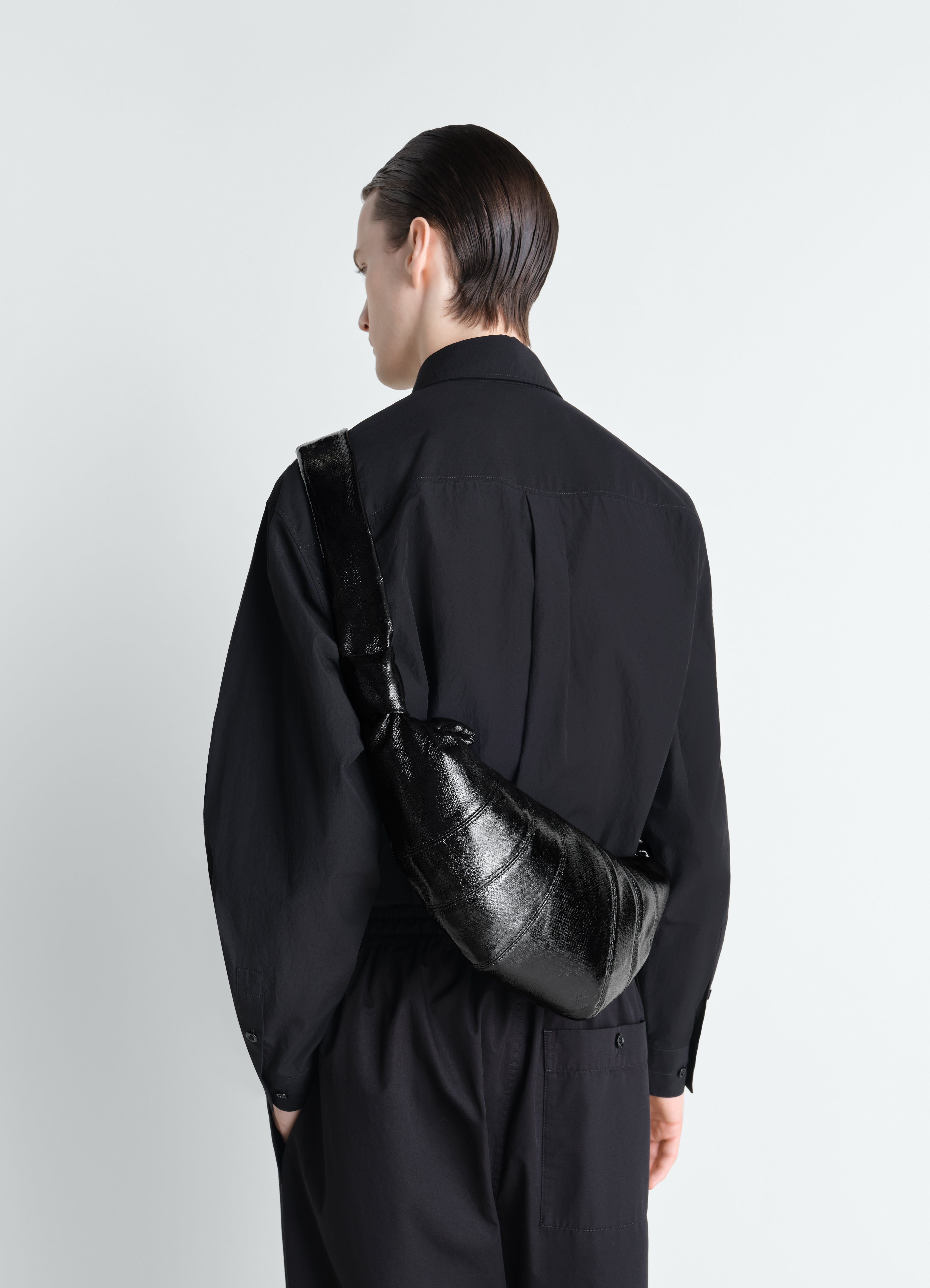 バッグ LEMAIRE MEDIUM CROISSANT BAG BLACK MEDIUM CROISSANT BAG IN COATED COTTON - Black - Coated Cotton