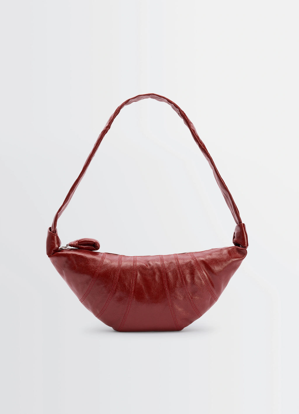 Lemaire Medium Croissant Bag in Coated cotton canvas, product shot, front view arched structured handle