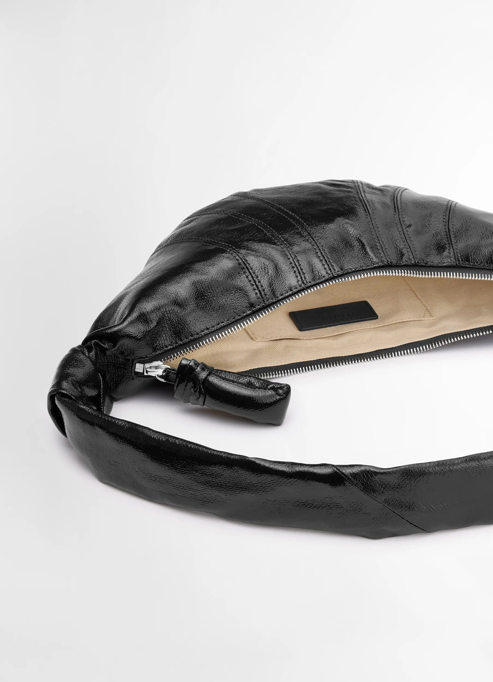バッグ LEMAIRE SMALL CROISSANT BAG BLACK SMALL CROISSANT BAG IN LEATHER - Black - Soft Grained Leather