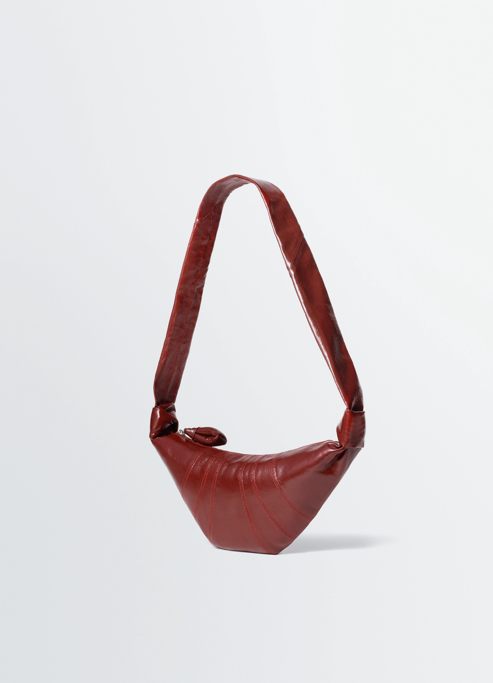 Small croissant bag in coated cotton