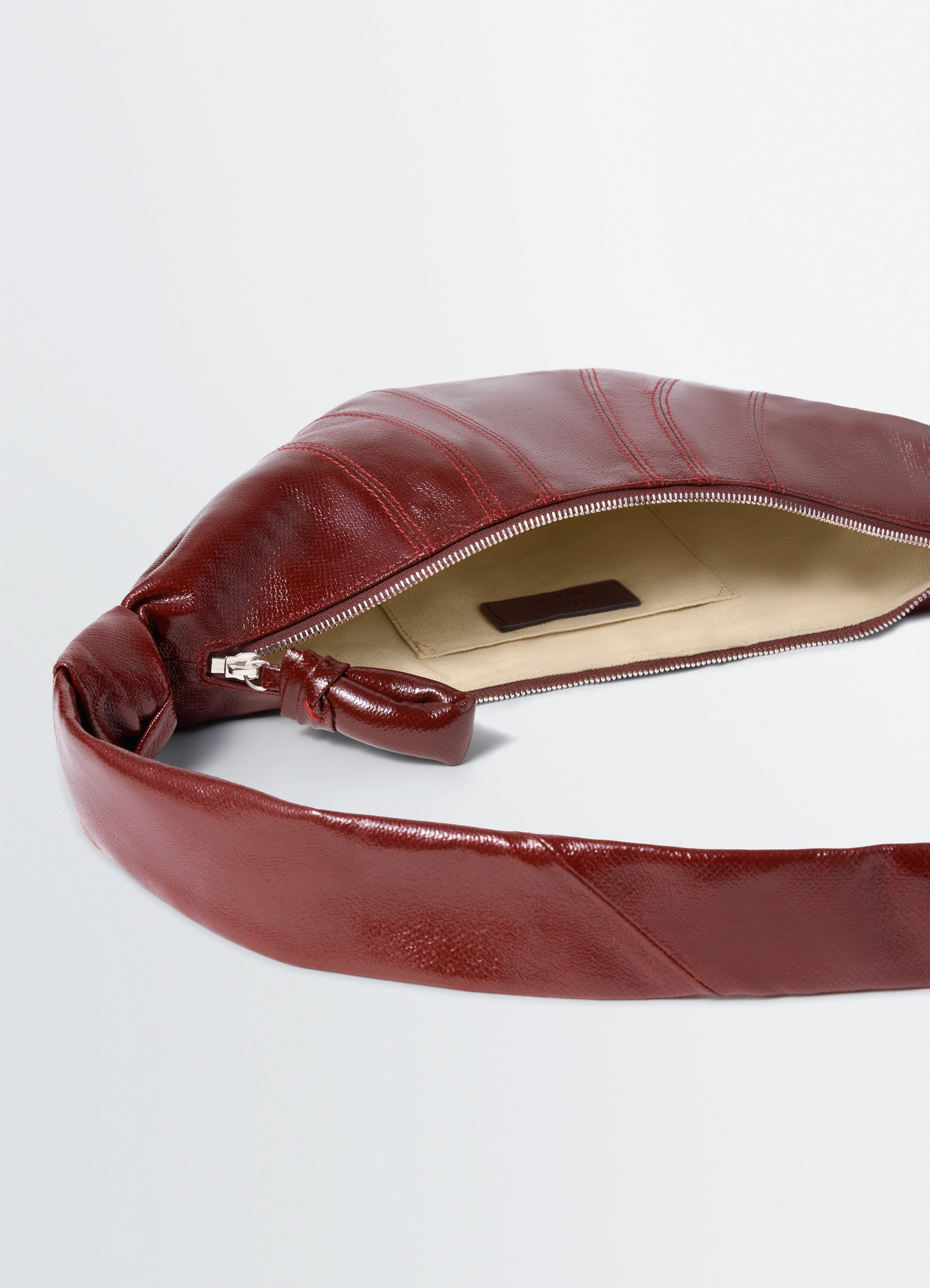 Small croissant bag in coated cotton