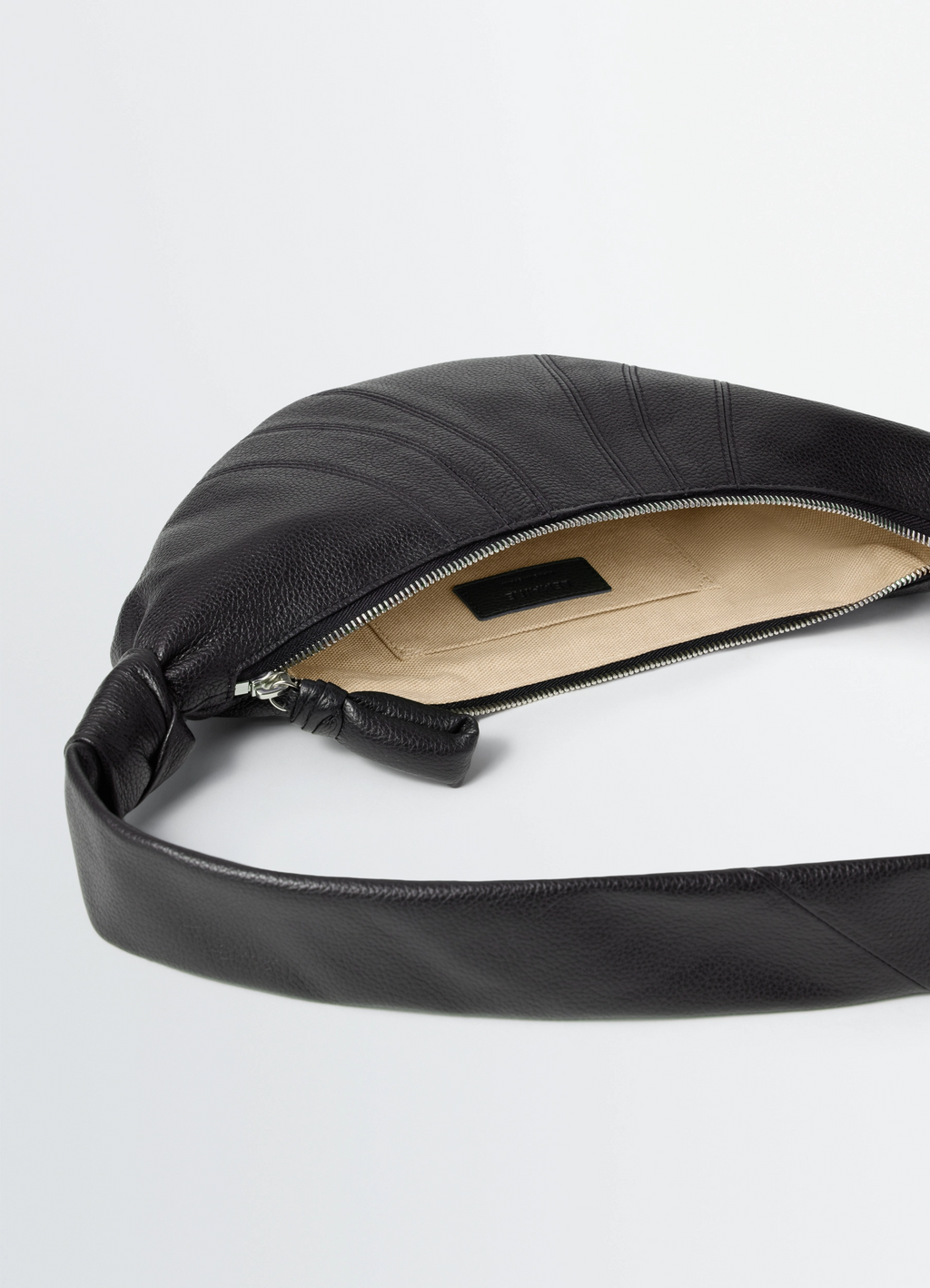 SMALL CROISSANT BAG - Black - Soft Grained Leather - Unisex | LEMAIRE