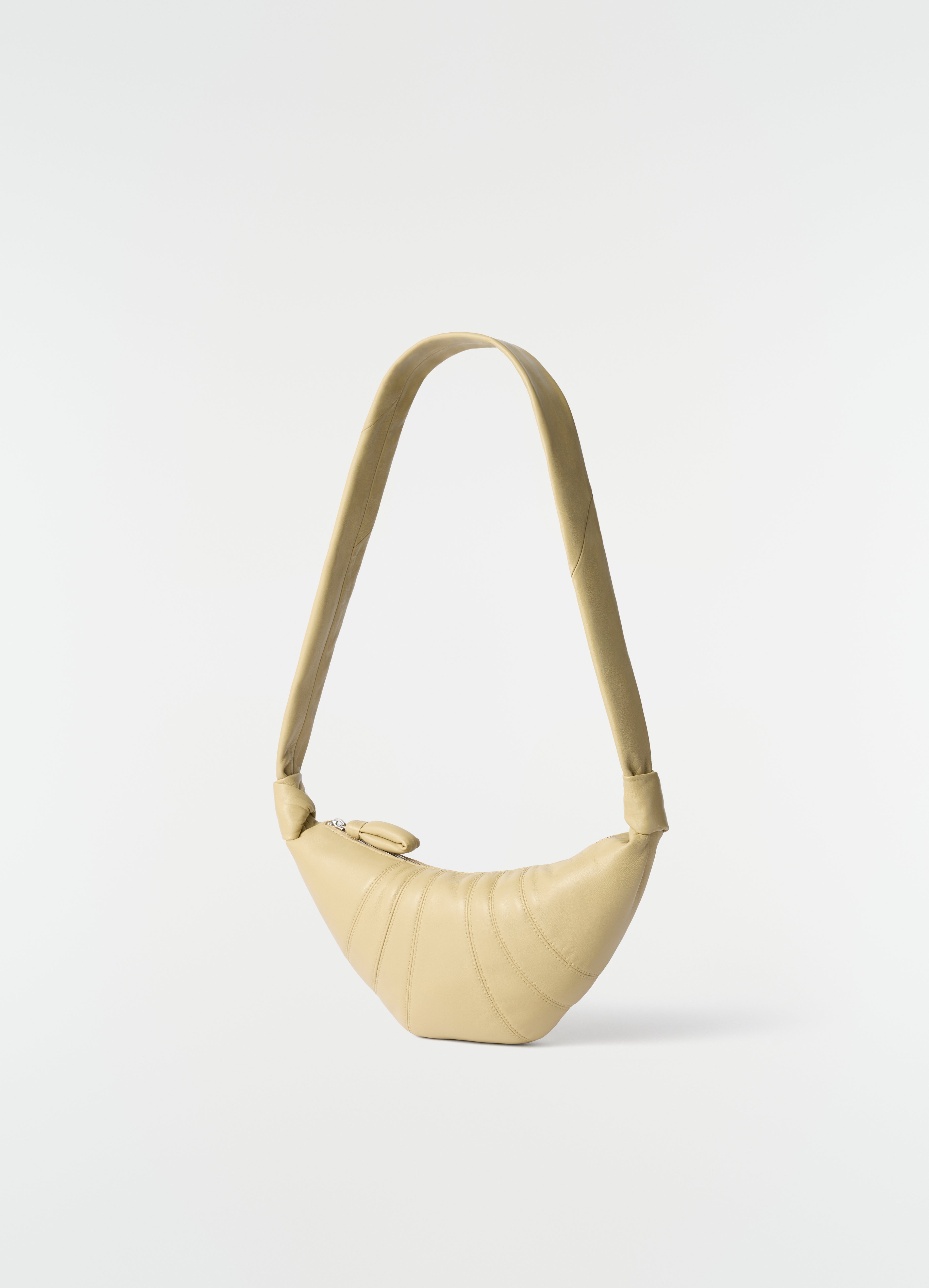 SMALL CROISSANT BAG IN LEATHER - Sesame - Soft Nappa Leather