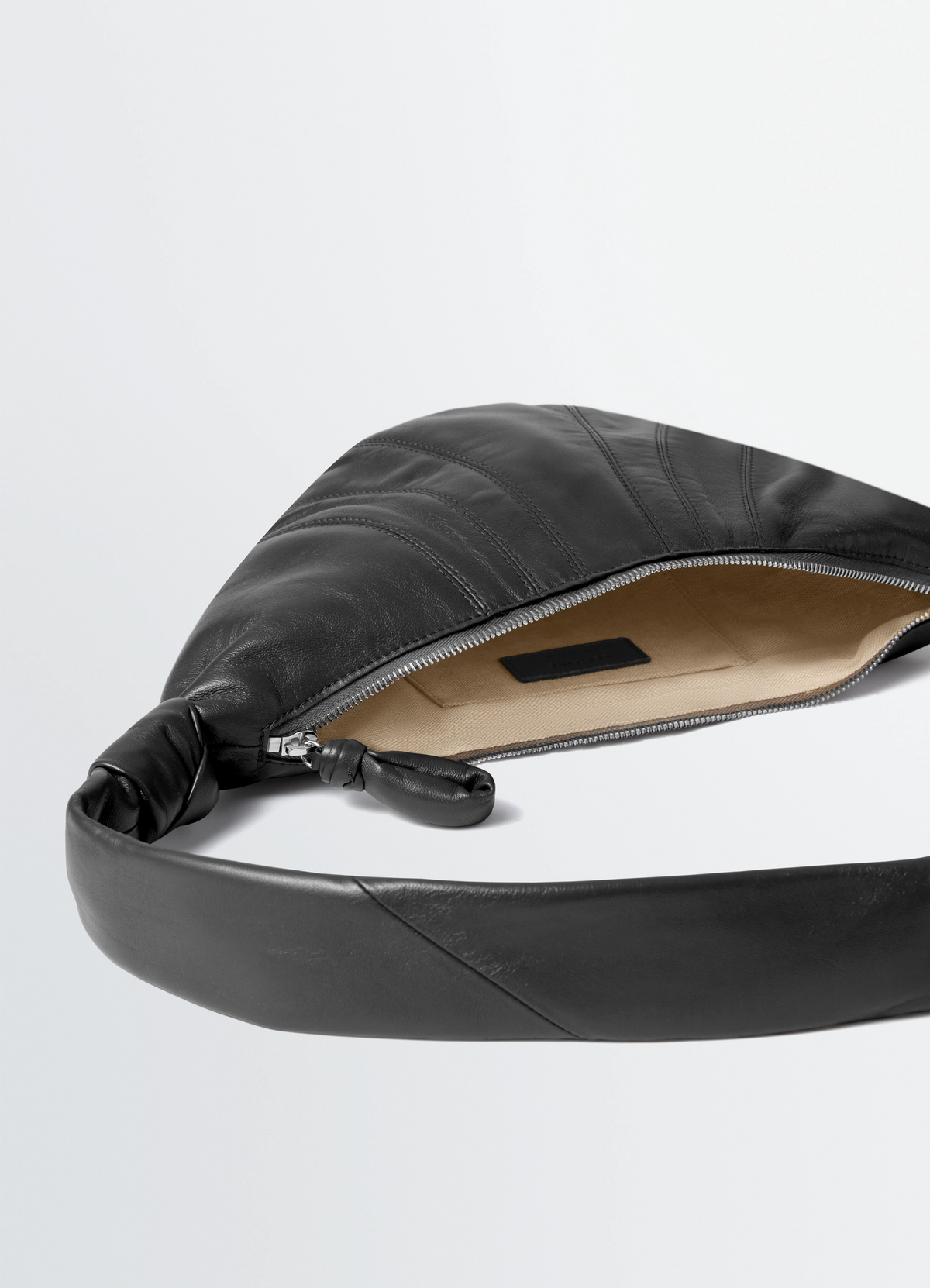 SMALL CROISSANT BAG - Black - Soft Nappa Leather - Unisex | LEMAIRE