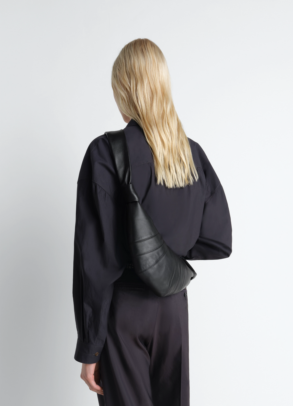 SMALL CROISSANT BAG - Black - Soft Nappa Leather - Unisex | LEMAIRE