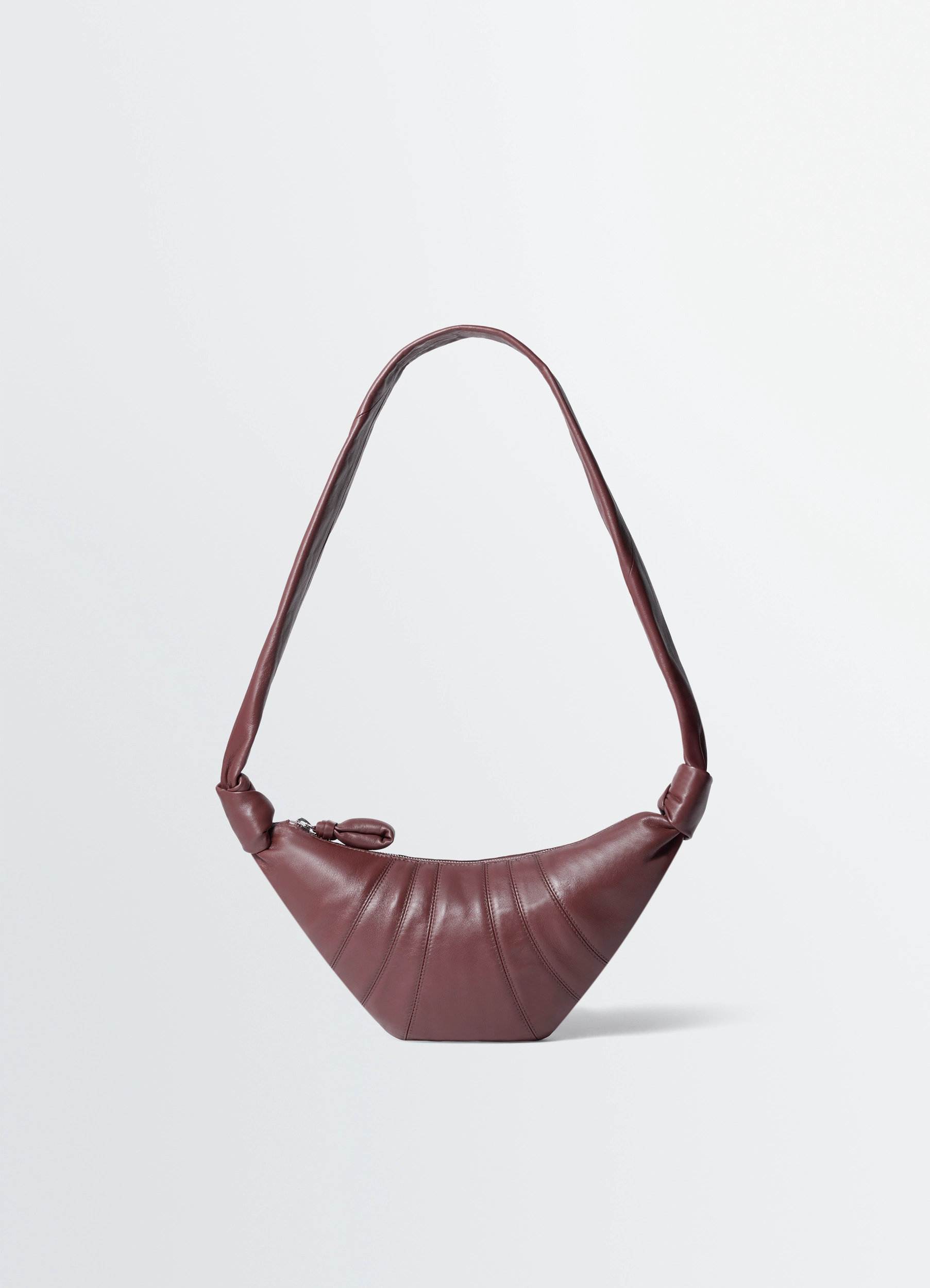 SMALL CROISSANT BAG IN LEATHER - Bitter Cocoa - Soft Nappa SMALL CROISSANT BAG IN LEATHER - Bitter Cocoa - Soft Nappa