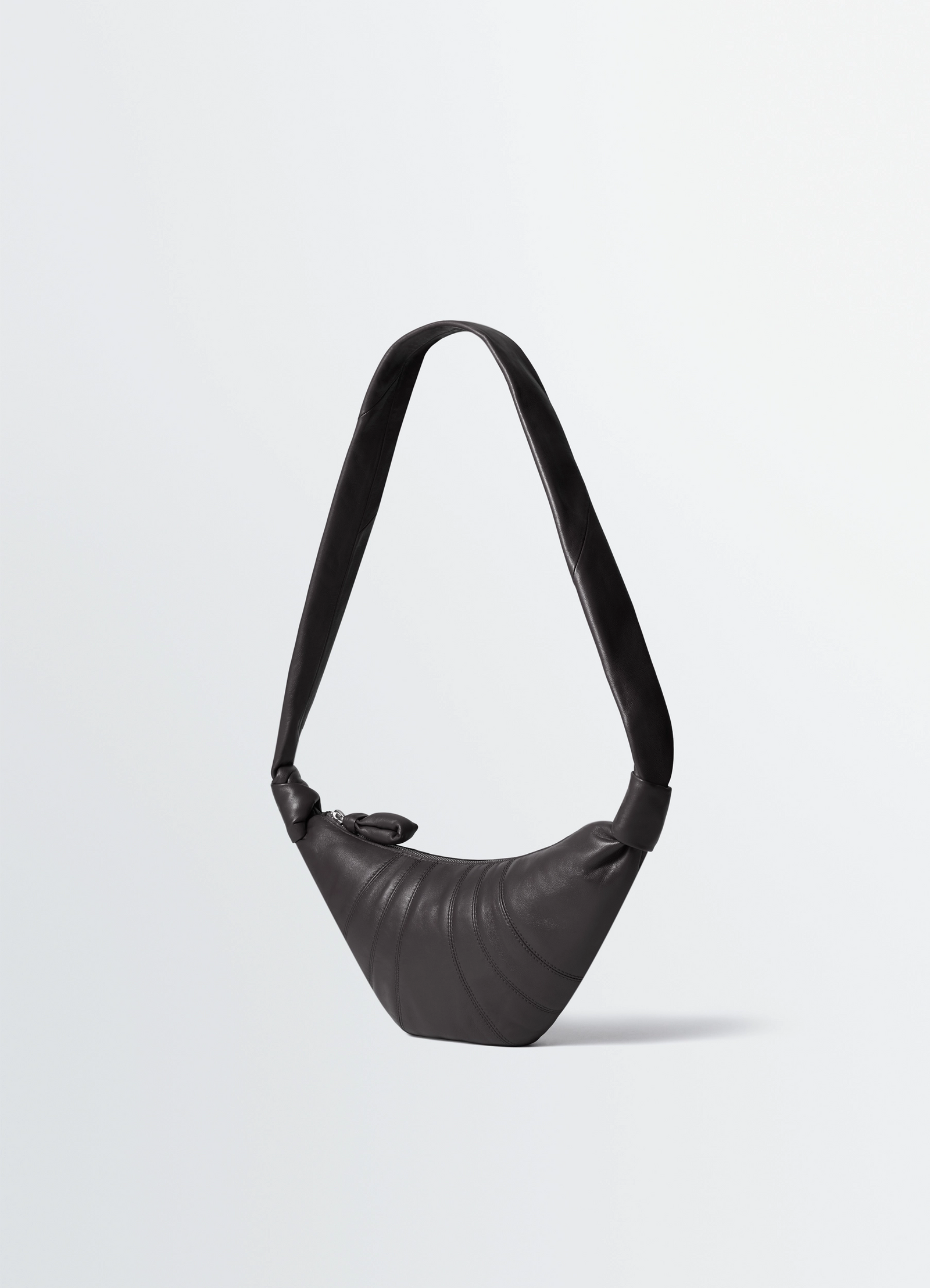 SMALL CROISSANT BAG IN LEATHER - Dark Chocolate - Soft Nappa SMALL CROISSANT BAG IN LEATHER - Dark Chocolate - Soft Nappa