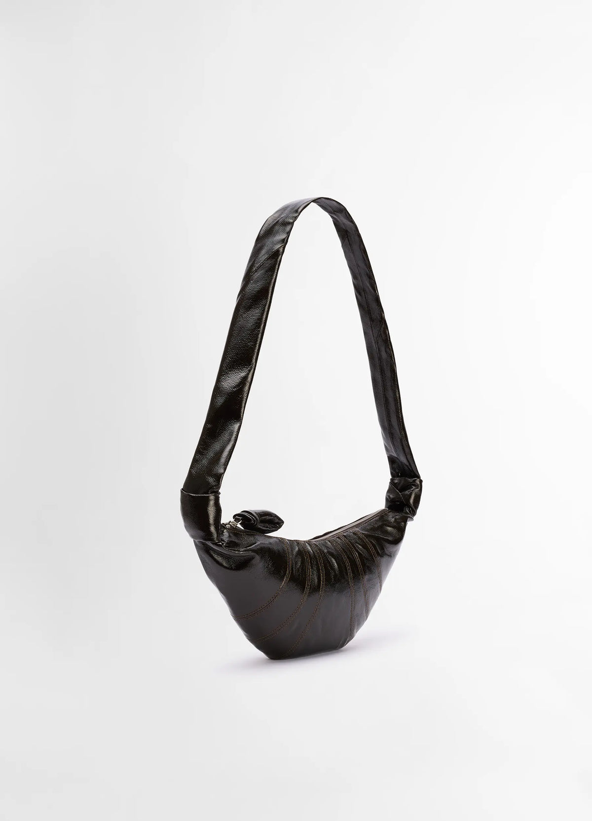 SMALL CROISSANT BAG IN COATED COTTON - Truffle - Coated Cotton