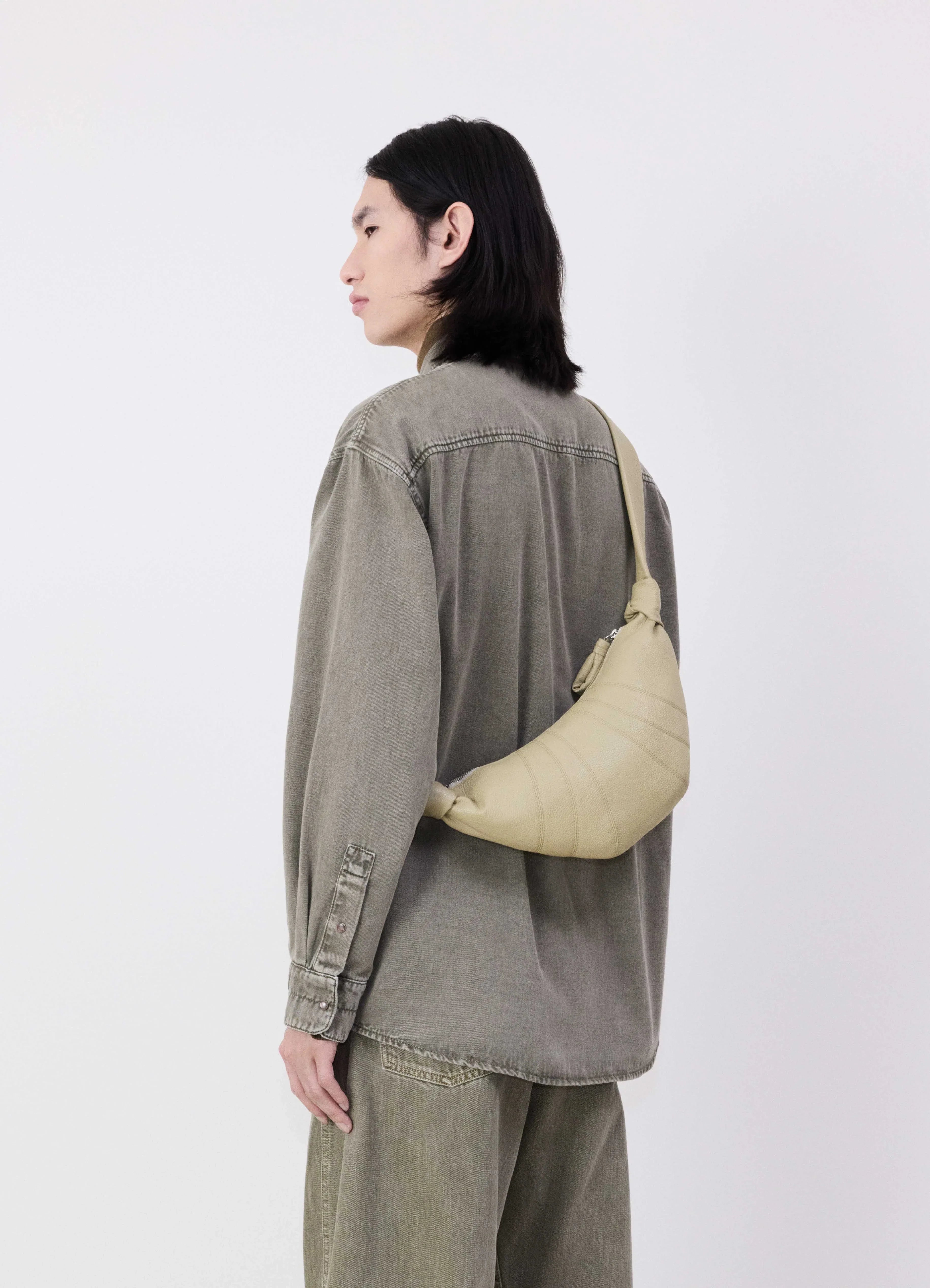 Dusty Sage Small Croissant Bag LEMAIRE
