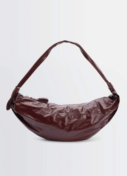 LARGE SOFT CROISSANT BAG IN PAPER LEATHER - Roasted Pecan - Paper