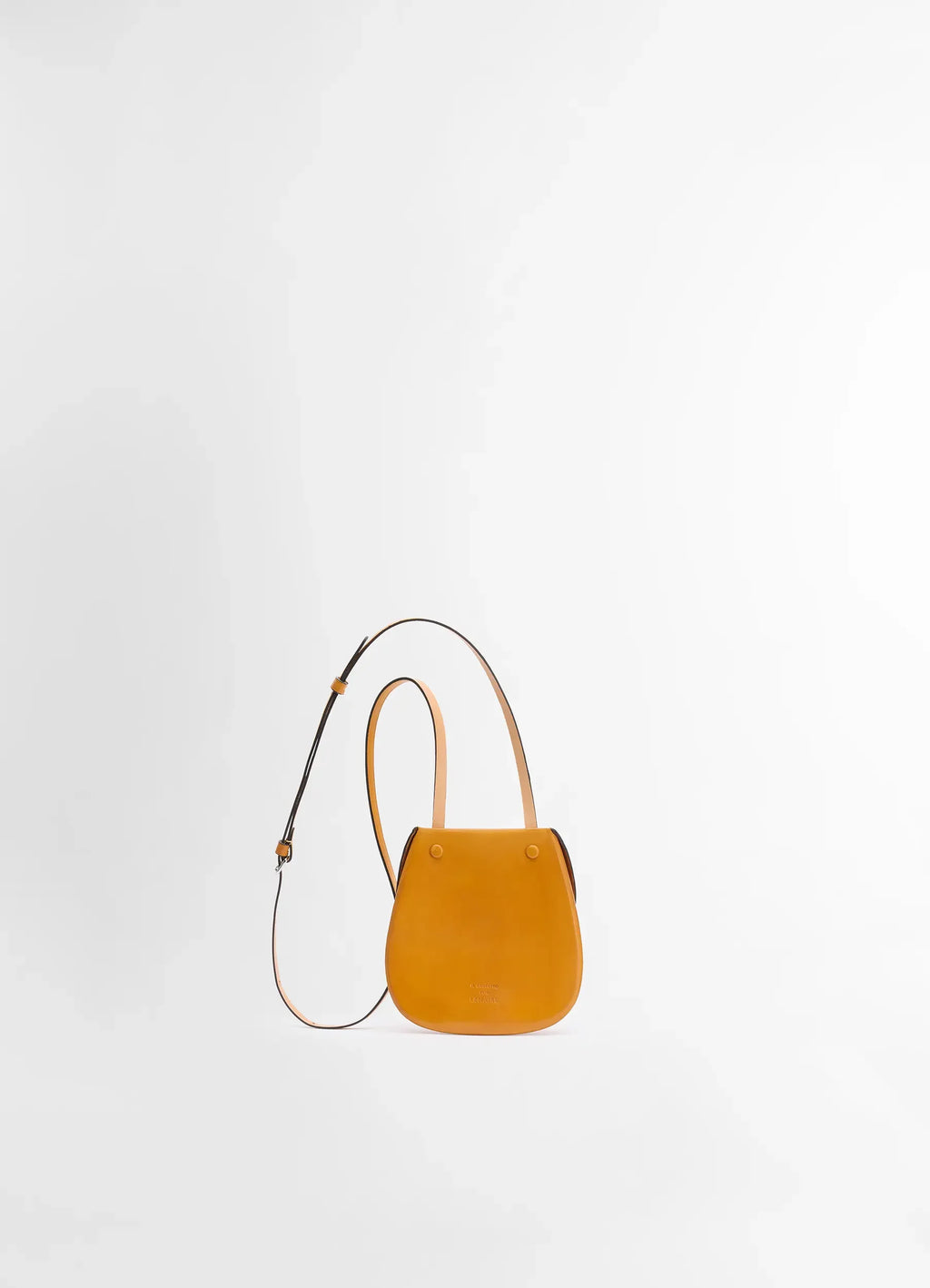 IL BUSSETTO FOR LEMAIRE SMALL CARTR in Vegetable-tanned cowhide, product shot, left side position two-button top closure