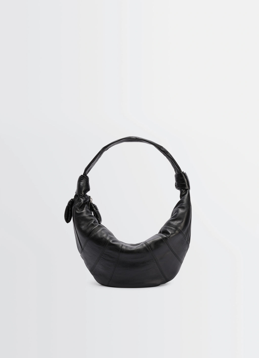Fortune Croissant Bag in Soft Nappa Lambskin, product shot, front view curved silhouette