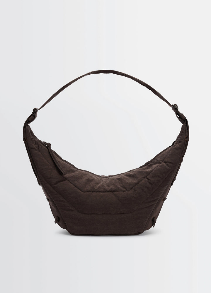 Medium Soft Game Bag in Quilted water-repellent nylon, product shot, front view curved top handle