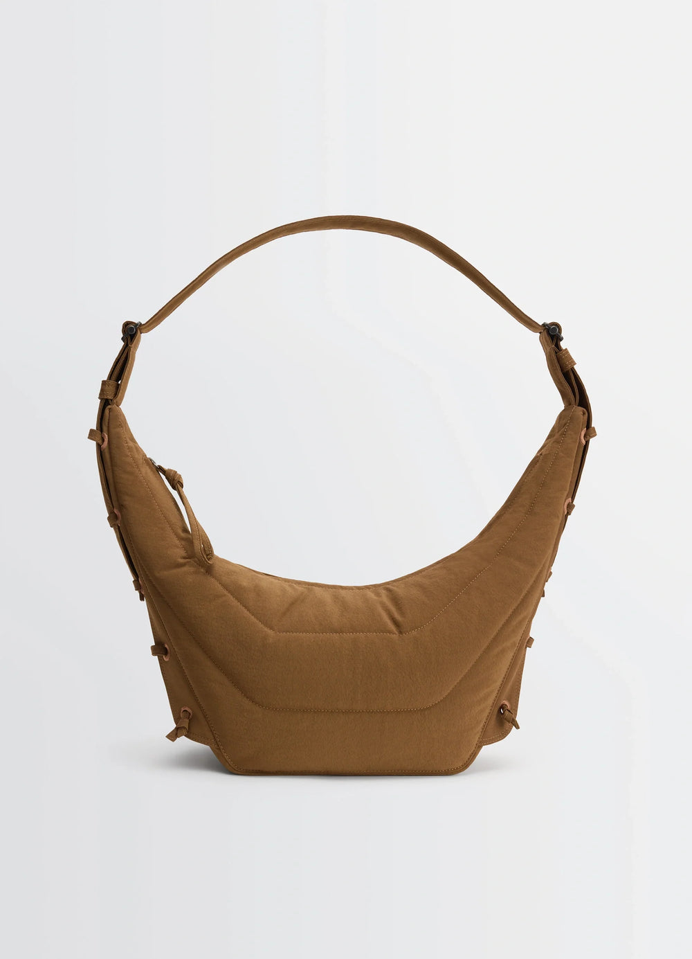 Soft Game Bag in quilted water-repellent nylon, product shot, back view embroidered eyelets