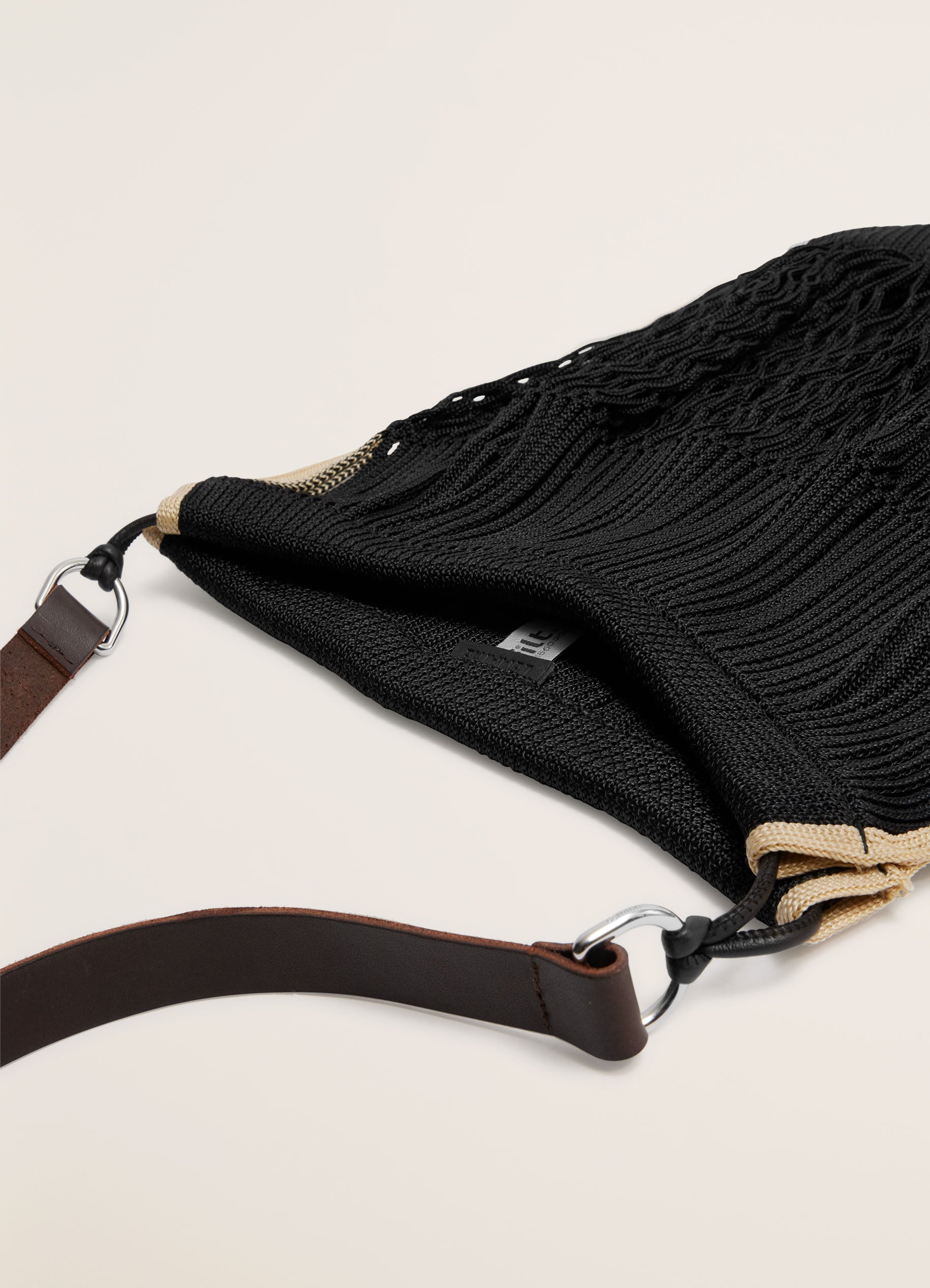 BLACK Large crossbody filt net shopping bag | LEMAIRE