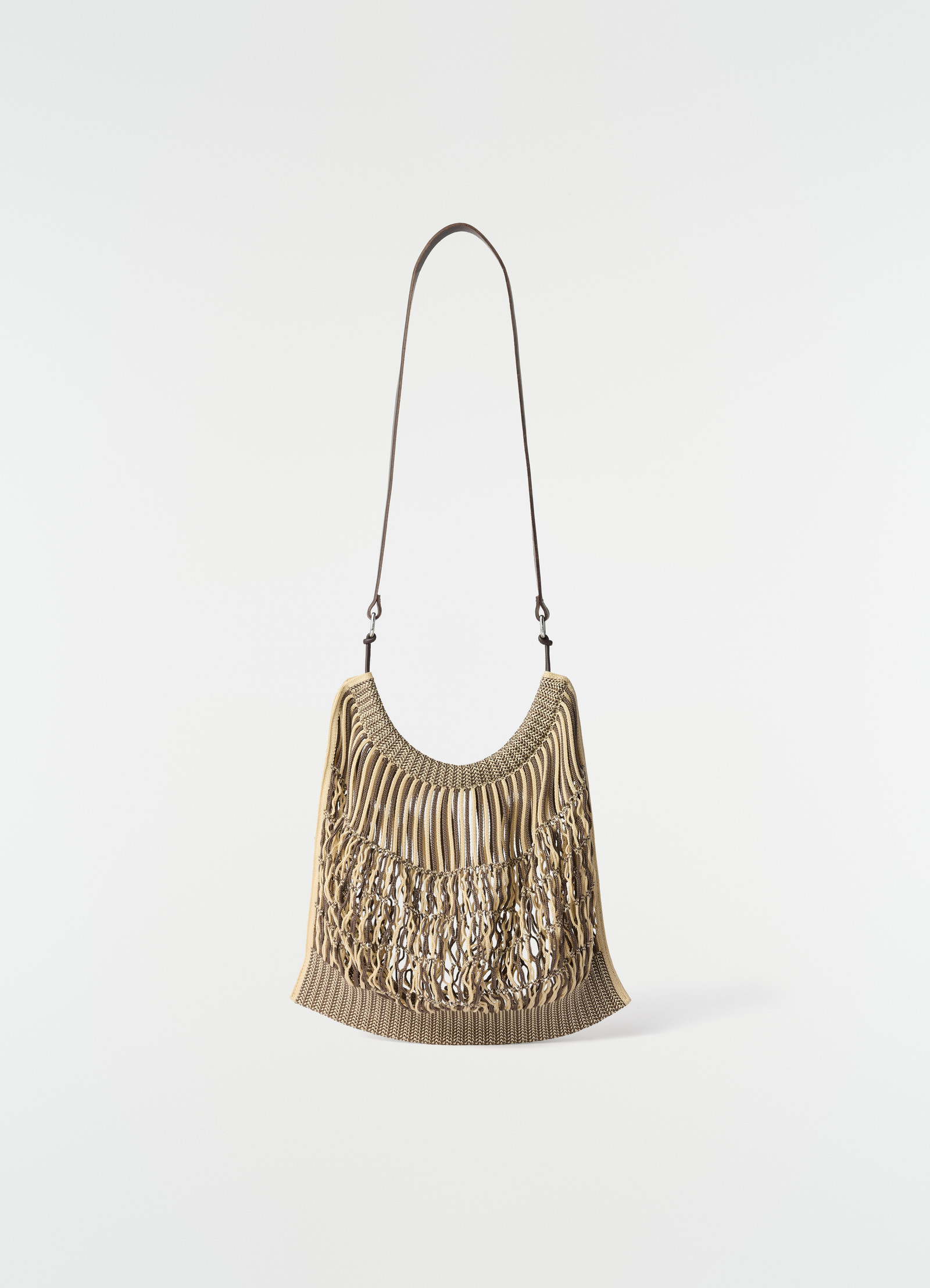 Large crossbody filt net shopping bag