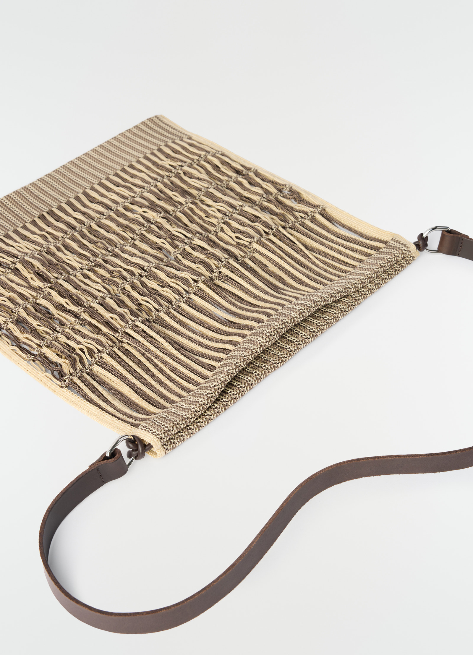 Large crossbody filt net shopping bag