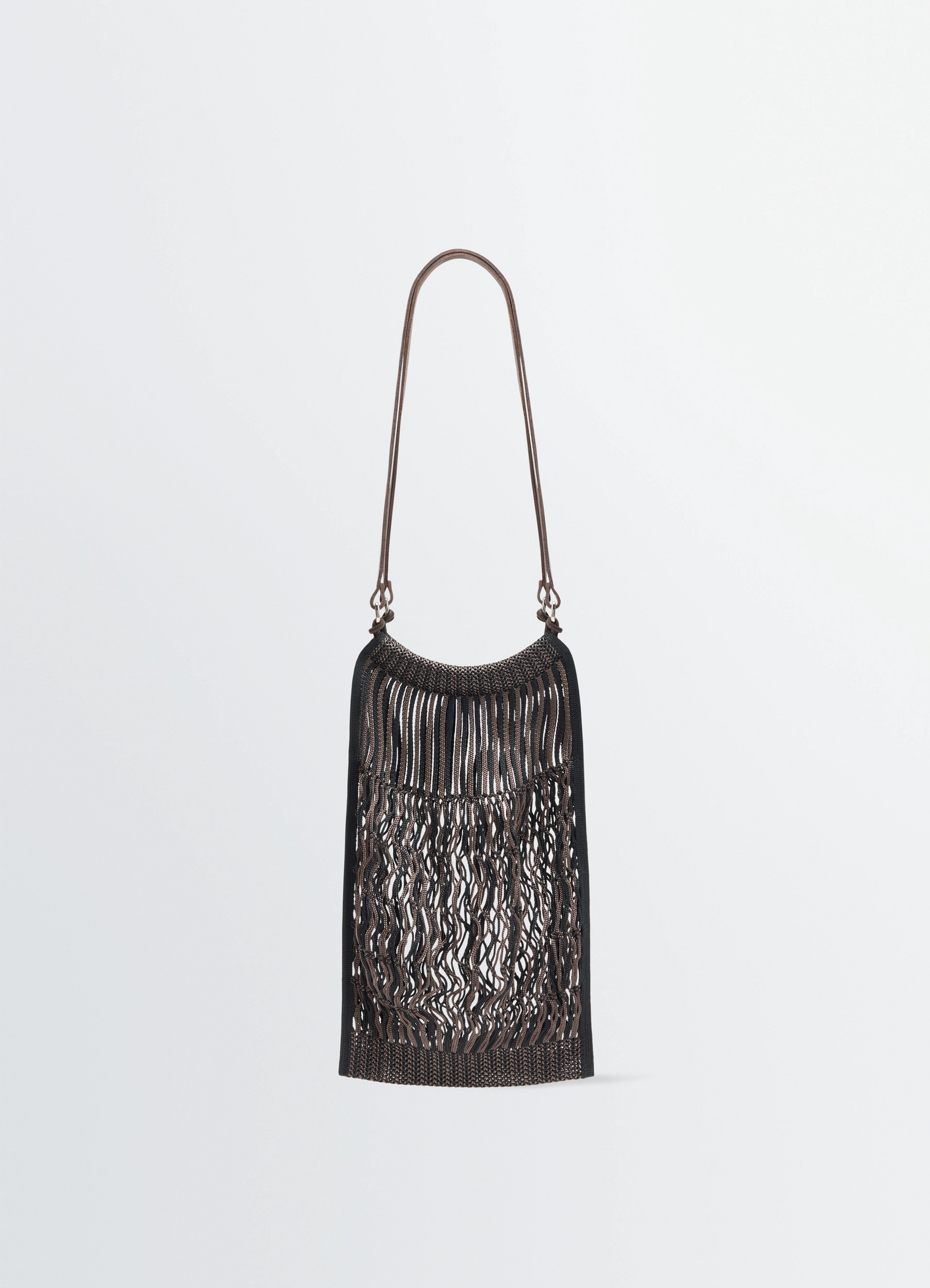 MEDIUM FILT NET SHOPPING BAG - Chevron Marron Glacé / Bl - Nylon MEDIUM FILT NET SHOPPING BAG - Chevron Marron Glacé / Bl - Nylon