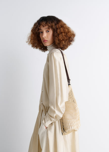 Light Beige / Black Medium Filt Net Shopping Bag | LEMAIRE
