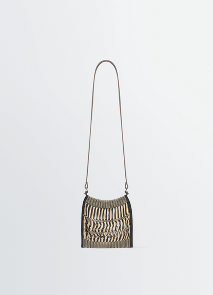 MINI CROSSBODY FILT NET BAG - Chevron Light Beige / Bla - Nylon