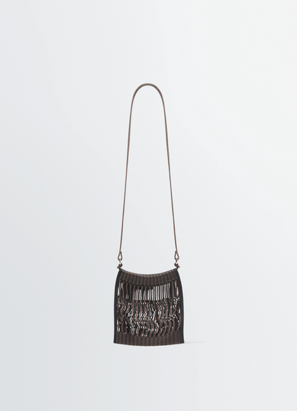 MINI CROSSBODY FILT NET BAG - Chevron Marron Glacé / Bl - Nylon