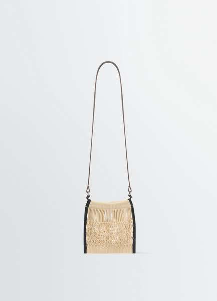 MINI CROSSBODY FILT NET BAG - Light Beige / Black - Nylon Net