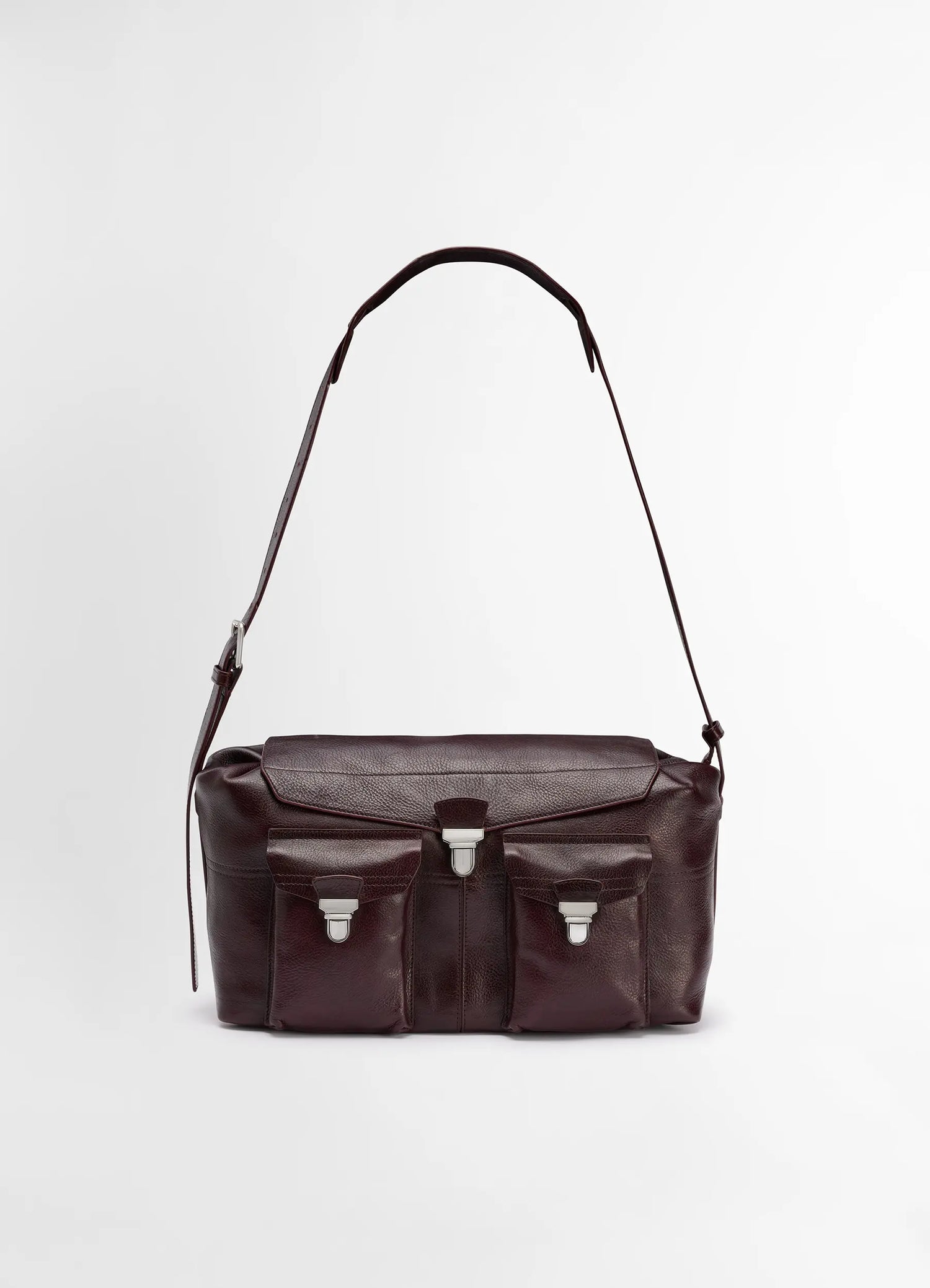 LEMAIRE, Medium Gear Bag, espresso, glossy vegetable leather, unisex bags