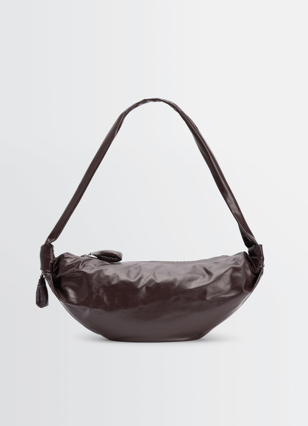 MITTELGROSSE WEICHE CROISSANT TASCHE AUS LEDER IN PAPIER-OPTIK