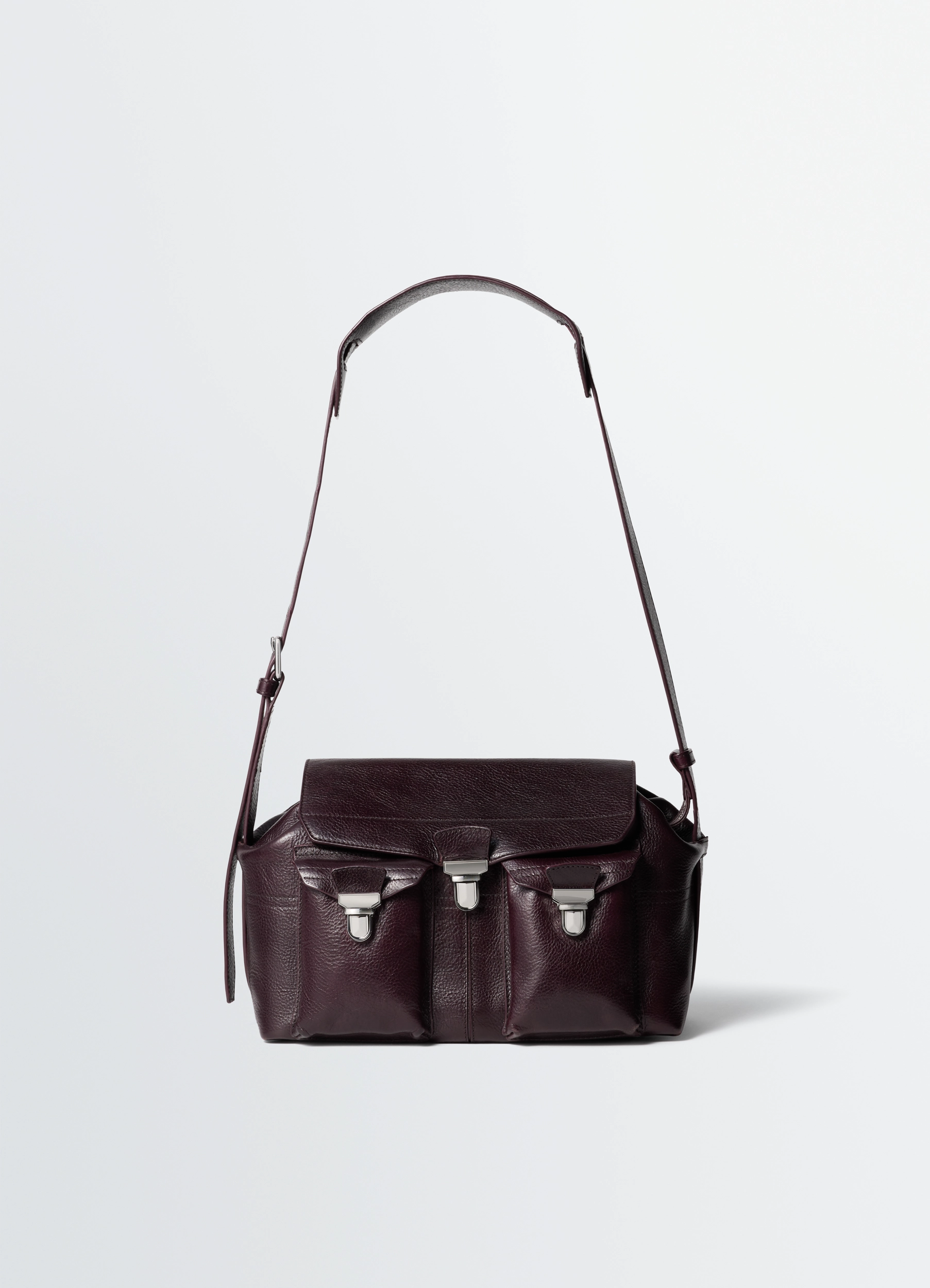 MEDIUM GEAR BAG IN LEATHER - Dark Eggplant - Glossy Vegetable MEDIUM GEAR BAG IN LEATHER - Dark Eggplant - Glossy Vegetable
