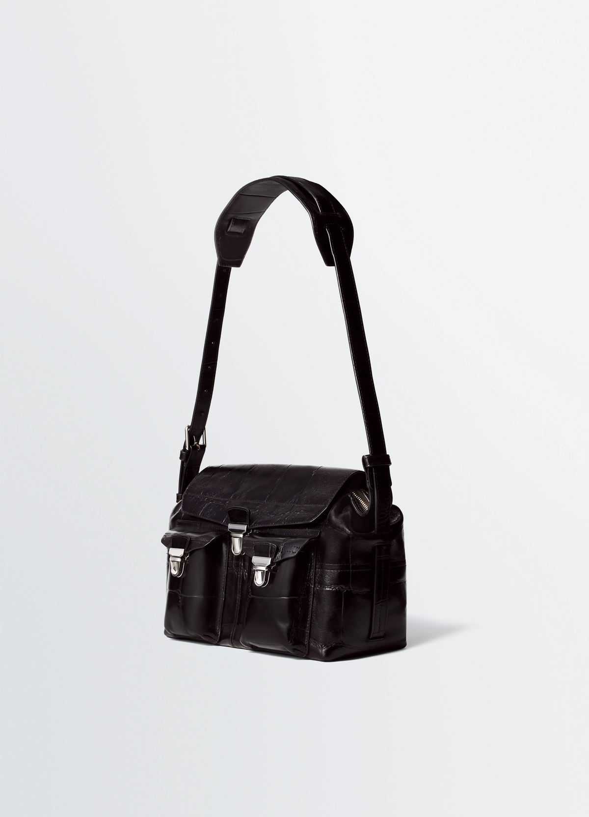 LEMAIRE ルメールMEDIUM GEAR BAG ESPRESSO MEDIUM GEAR BAG IN CROCO EMBOSSED LEATHER - Espresso - Croco