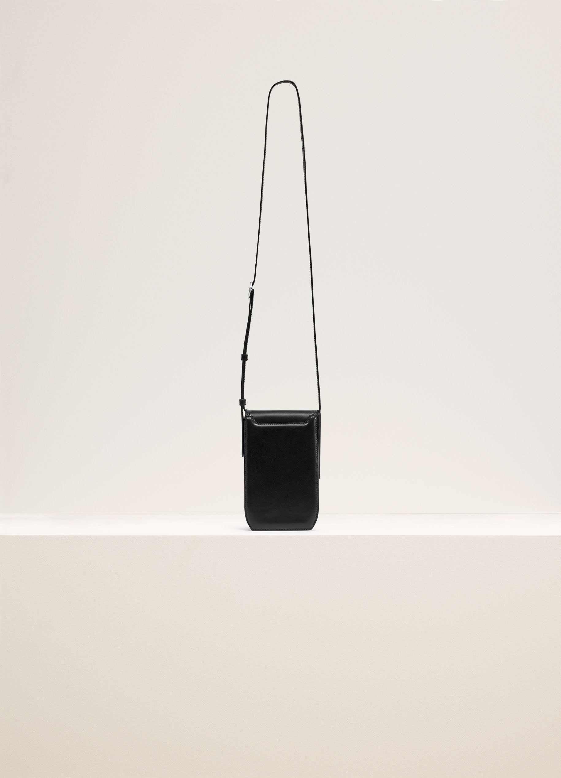 Black Small Calepin Bag in Shiny Box Leather | LEMAIRE
