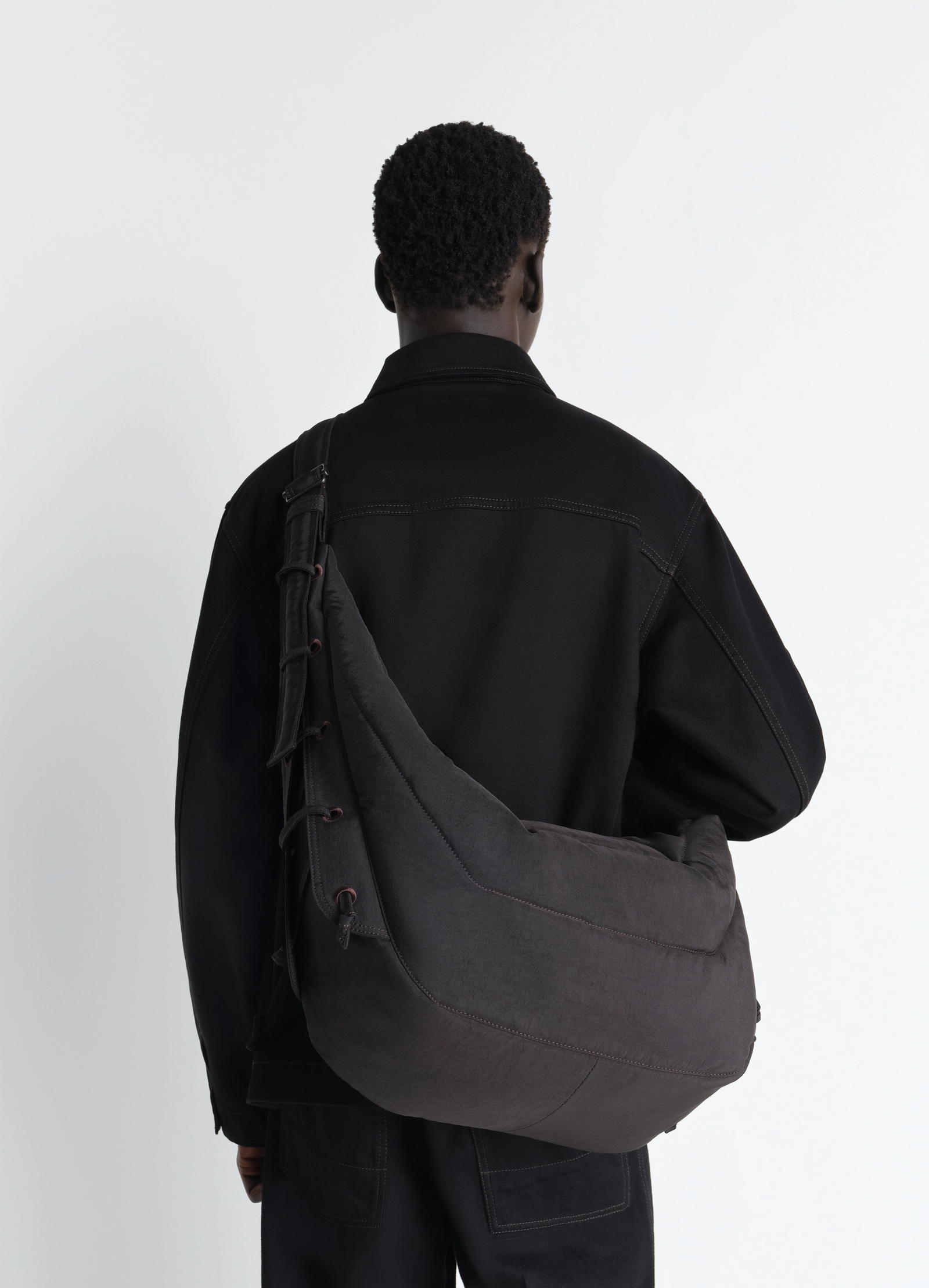 LARGE SOFT GAME BAG IN NYLON CANVAS - Dark Chocolate - Water LARGE SOFT GAME BAG IN NYLON CANVAS - Dark Chocolate - Water