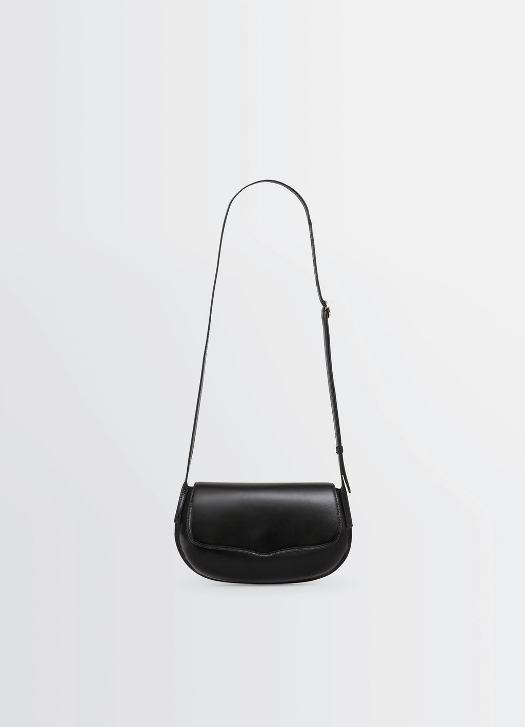 Lemaire Belly Bag in Silver LWG-certified leather, product shot, back view adjustable strap