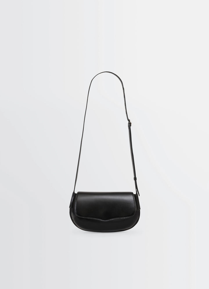 Lemaire Belly Bag in Silver LWG-certified leather, product shot, back view adjustable strap