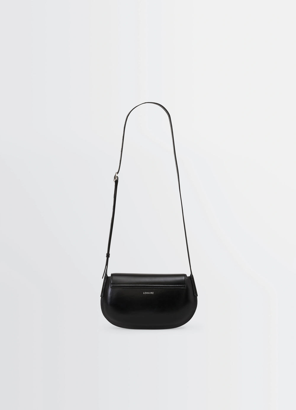 Lemaire Belly Bag in Silver LWG-certified leather, product shot, side view minimalist design