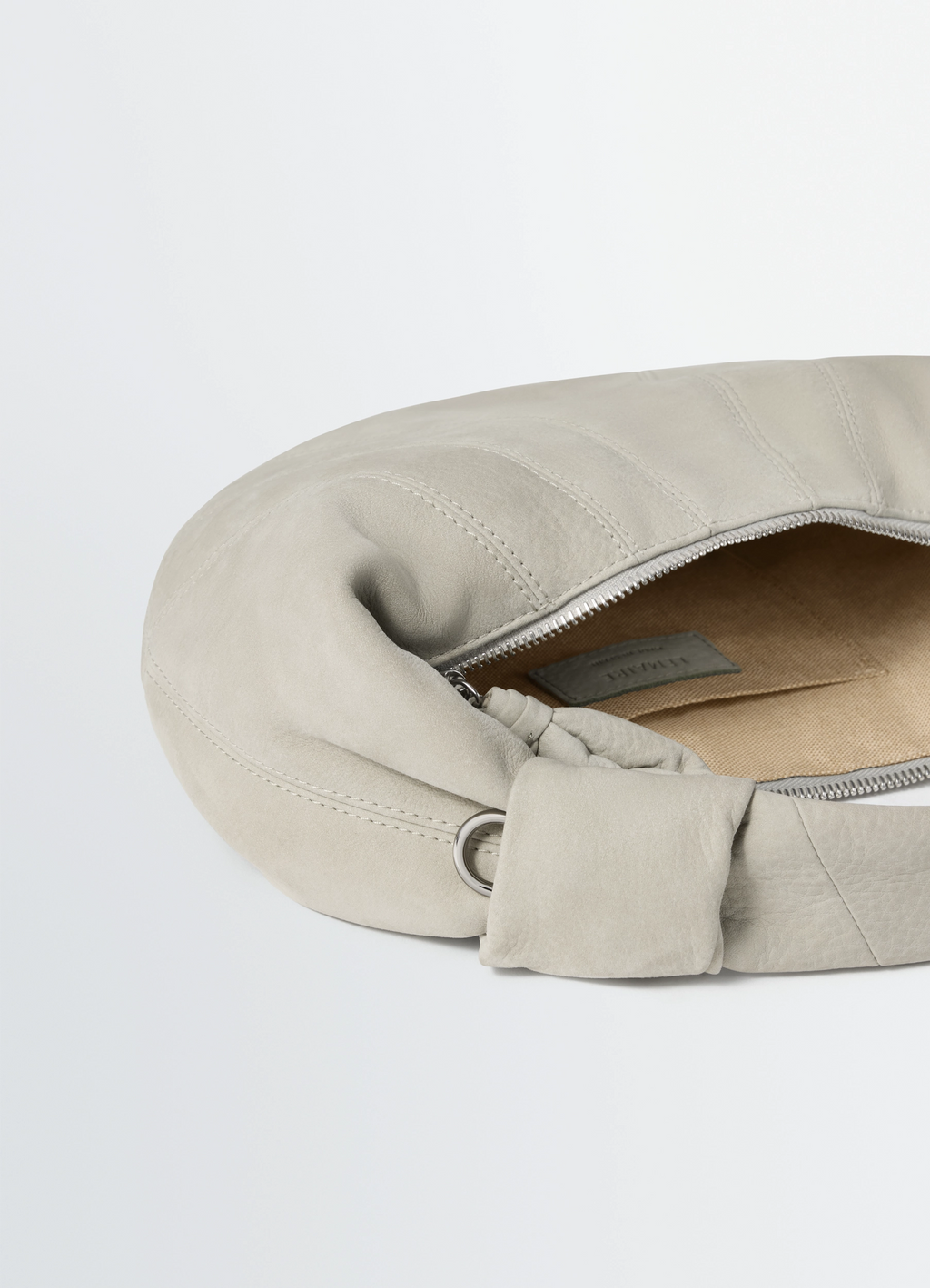 MINI FORTUNE CROISSANT BAG IN ALPACA NUBUCK LEATHER