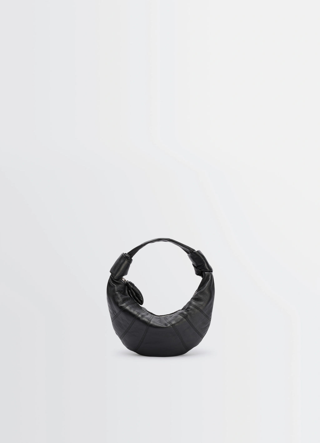 Mini Fortune Croissant Bag in Soft Nappa Lambskin, product shot, front view padded crescent shape