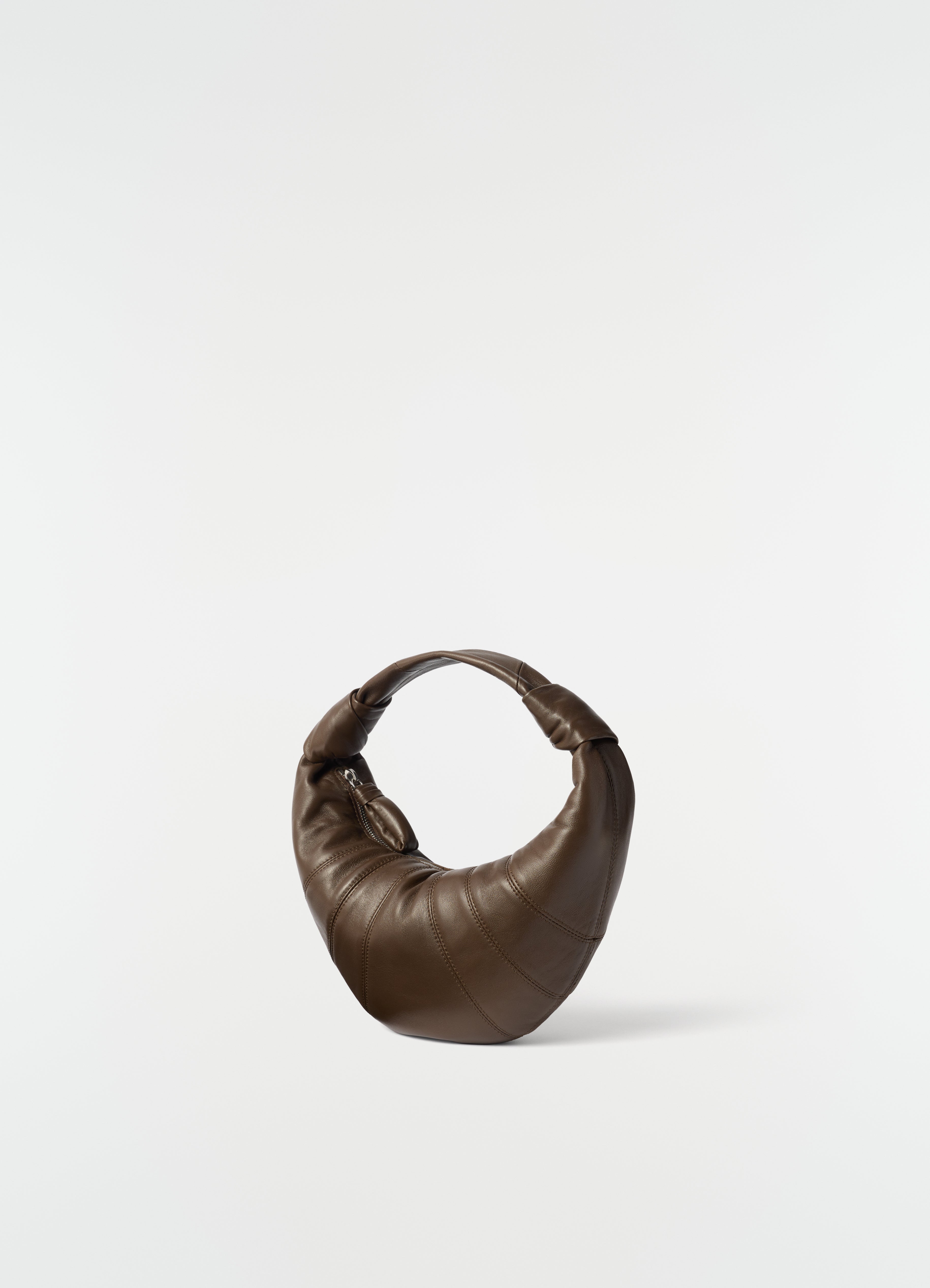 MINI FORTUNE CROISSANT BAG IN LEATHER - Otter - Soft Nappa Leather
