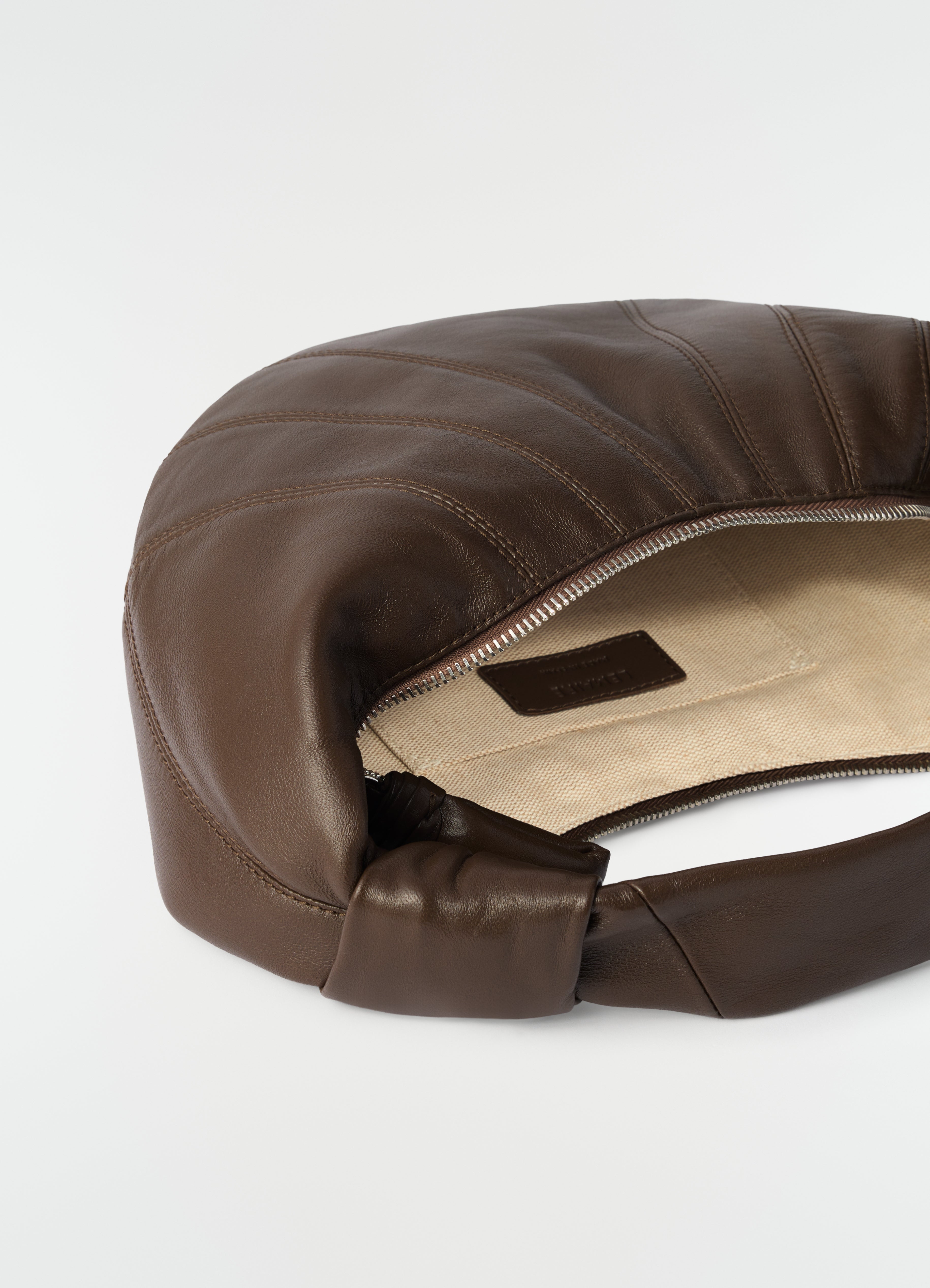 MINI FORTUNE CROISSANT BAG IN LEATHER - Otter - Soft Nappa Leather