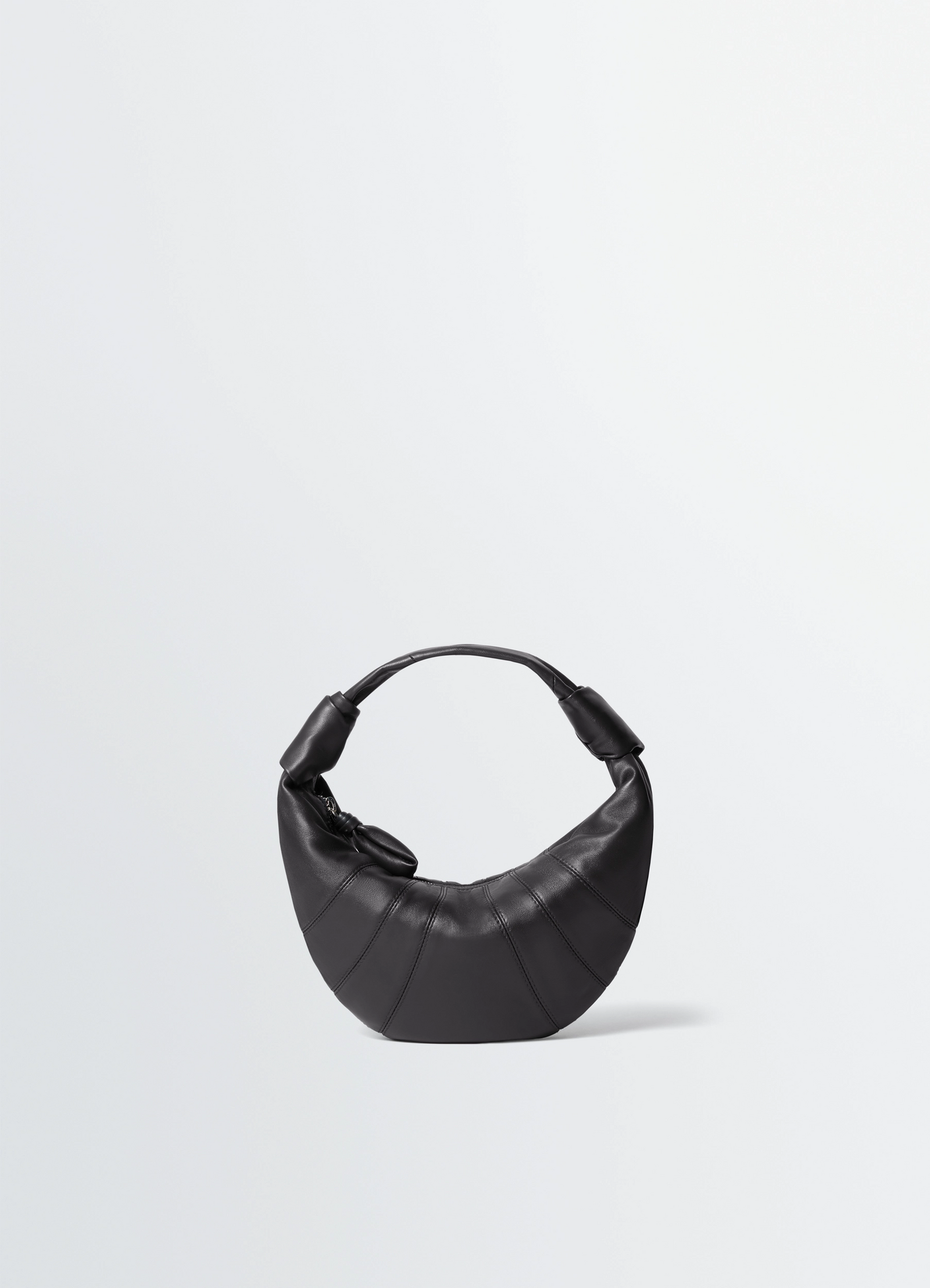 MINI FORTUNE CROISSANT BAG IN LEATHER - Dark Chocolate - Soft MINI FORTUNE CROISSANT BAG IN LEATHER - Dark Chocolate - Soft