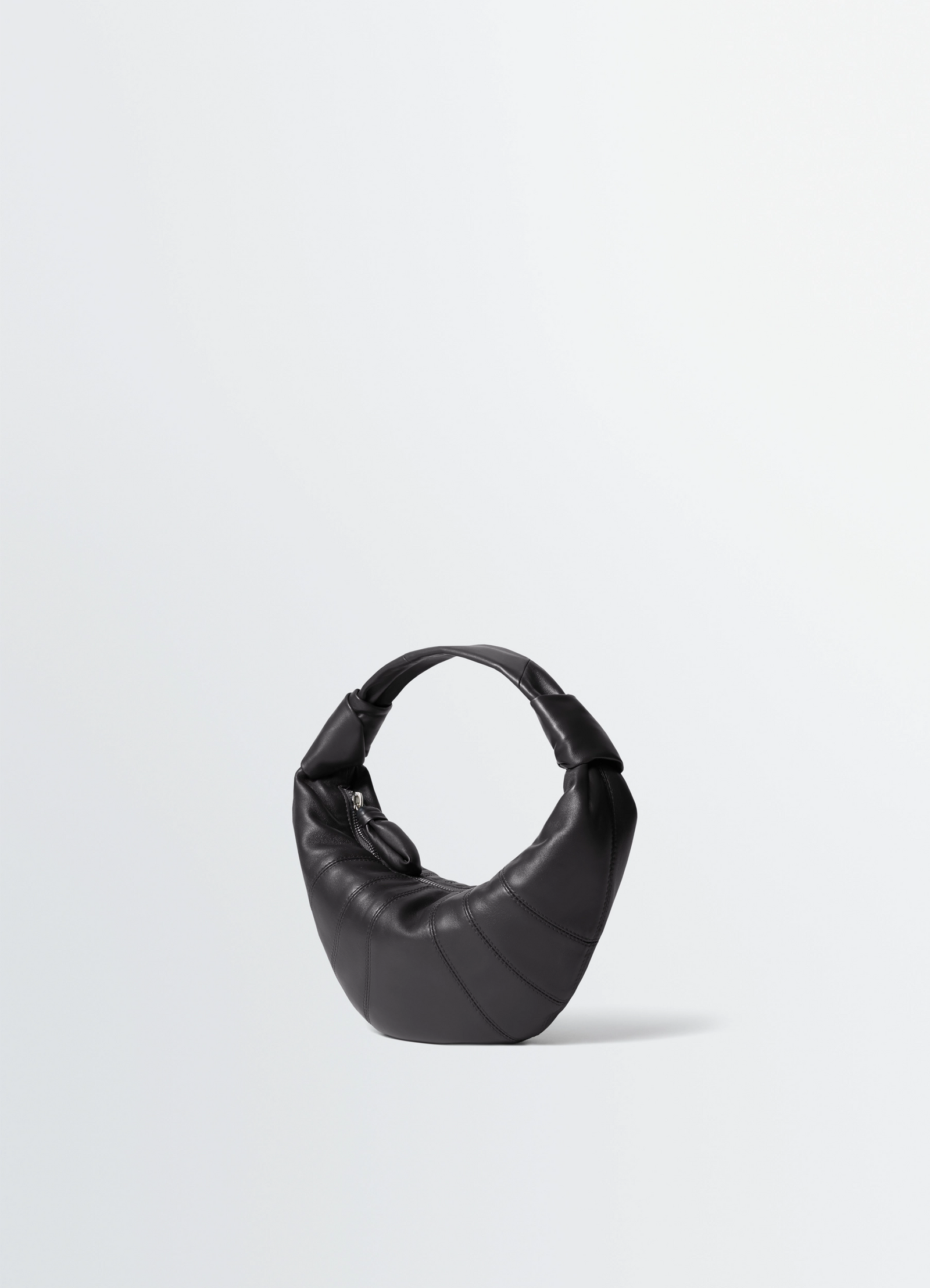 MINI FORTUNE CROISSANT BAG IN LEATHER - Dark Chocolate - Soft MINI FORTUNE CROISSANT BAG IN LEATHER - Dark Chocolate - Soft