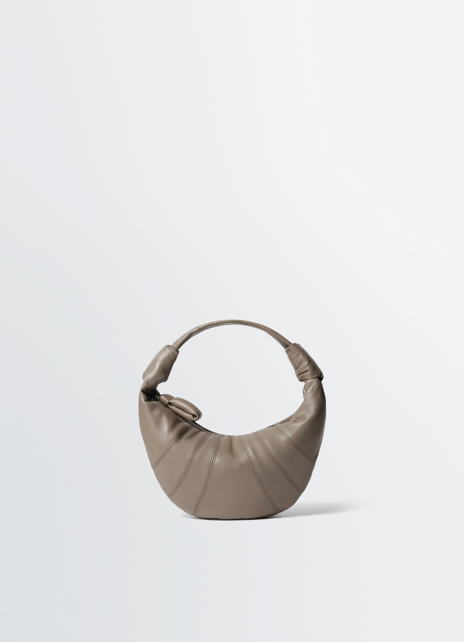 MINI FORTUNE CROISSANT BAG IN LEATHER - Dark Khaki - Soft Nappa MINI FORTUNE CROISSANT BAG IN LEATHER - Dark Khaki - Soft Nappa